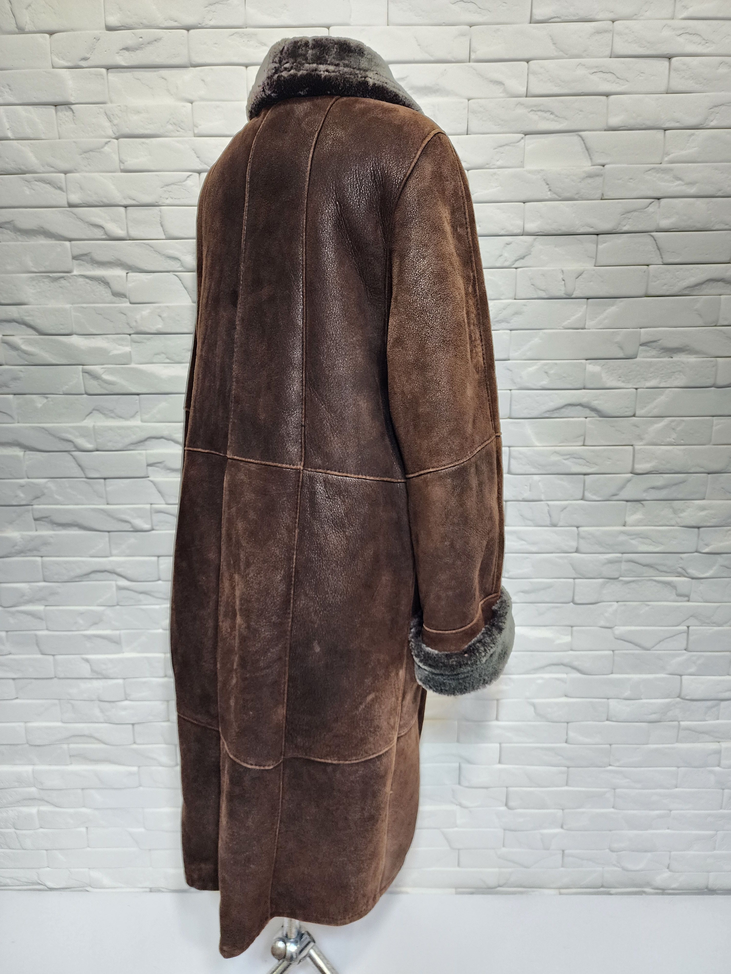 Genuine Leather Brown Sheepskin Coat: Women's Genuine Fur Winter Coat Size XL / US 12-14 / IT 48-50 - 4 Thumbnail