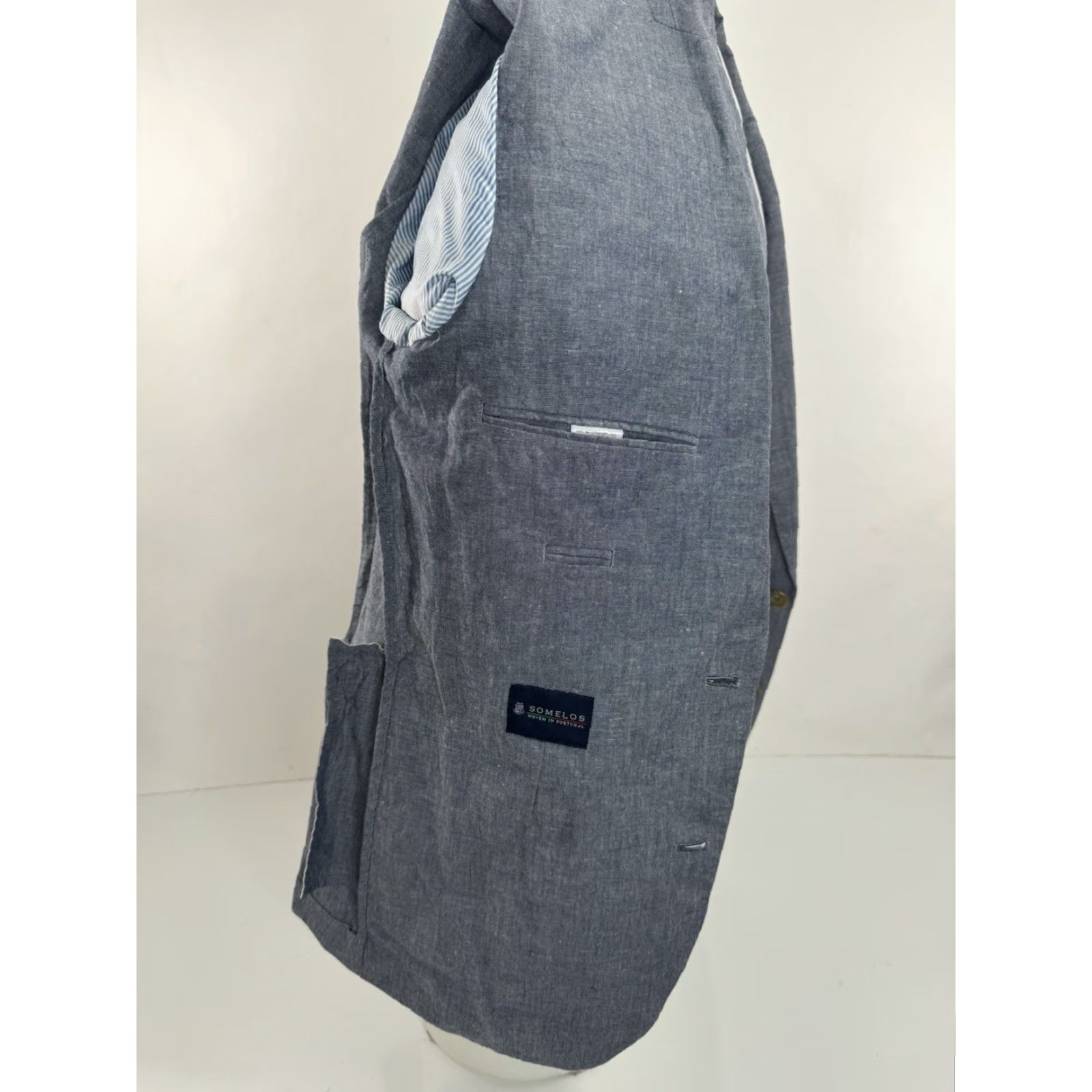 J.Crew J. Crew Blazer LINEN BLEND Ludlow Unstructured Mens 38 SHORT Jacket Grayish Blue Size US 38 / EU 54 - 5 Thumbnail