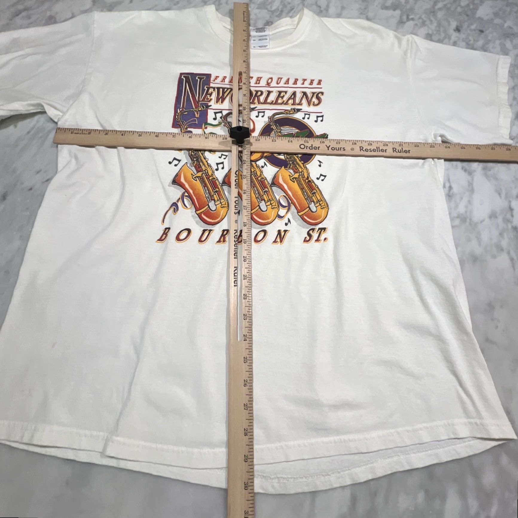 Vintage VINTAGE New Orleans Men T-Shirt XL White French Quarter Jazz Bourbon St Sax Shirt Crew Neck Short Sleeve Cotton Knit Music Size US XL / EU 56 / 4 - 7 Thumbnail