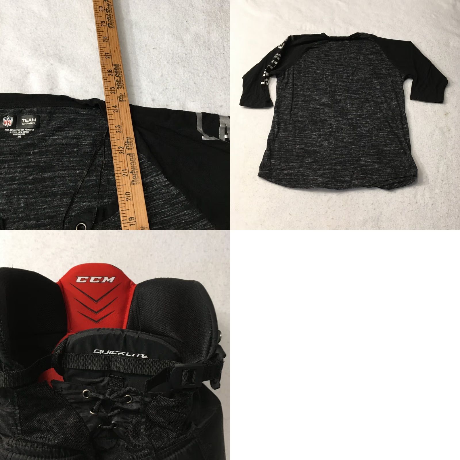NFL NFL Team Apparel Womens 2XL Short Sleeve V-Neck Athletic Raiders Las Vegas Shirt Size 40" / US 18 - 8 Thumbnail