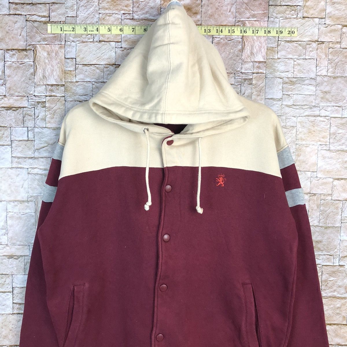 Japanese Brand Oblo Red Hoodie Bombers Jacket #A795 Size US M / EU 48-50 / 2 - 5 Thumbnail