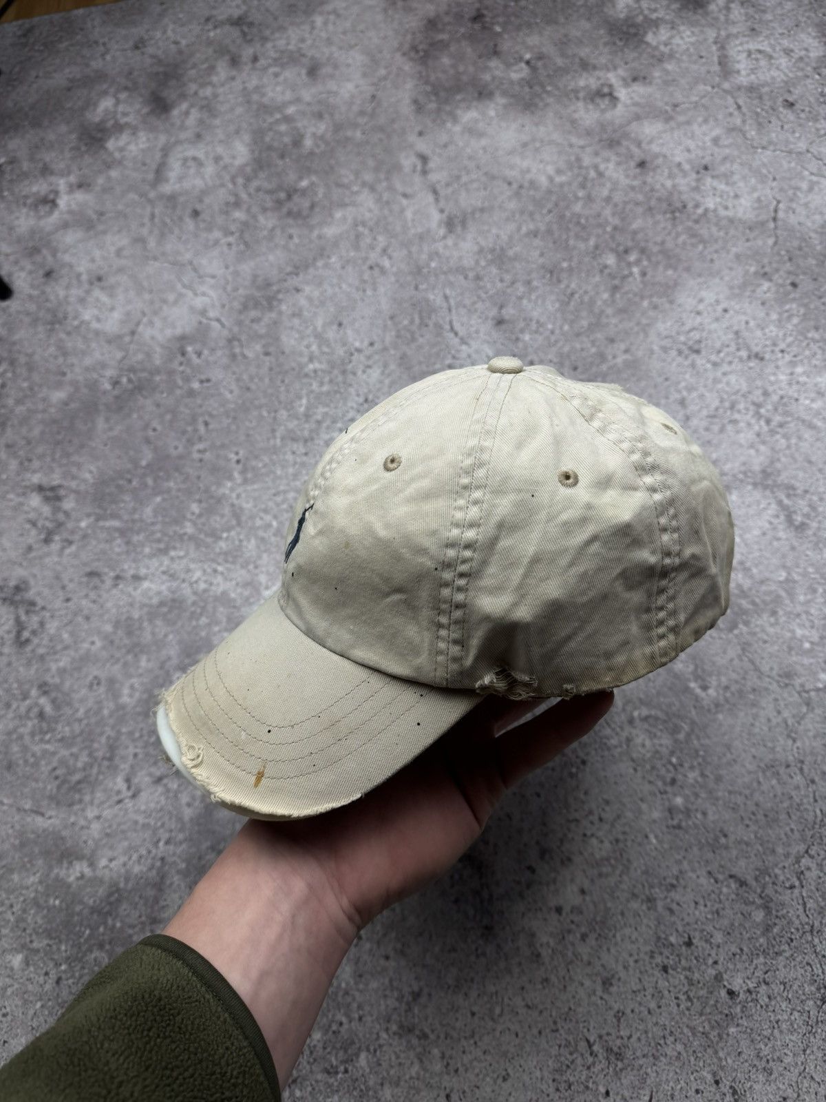 Polo Ralph Lauren 💣Vintage Thrashed Y2K Polo Ralph Lauren Distressed Cap Hat Size ONE SIZE - 2 Thumbnail