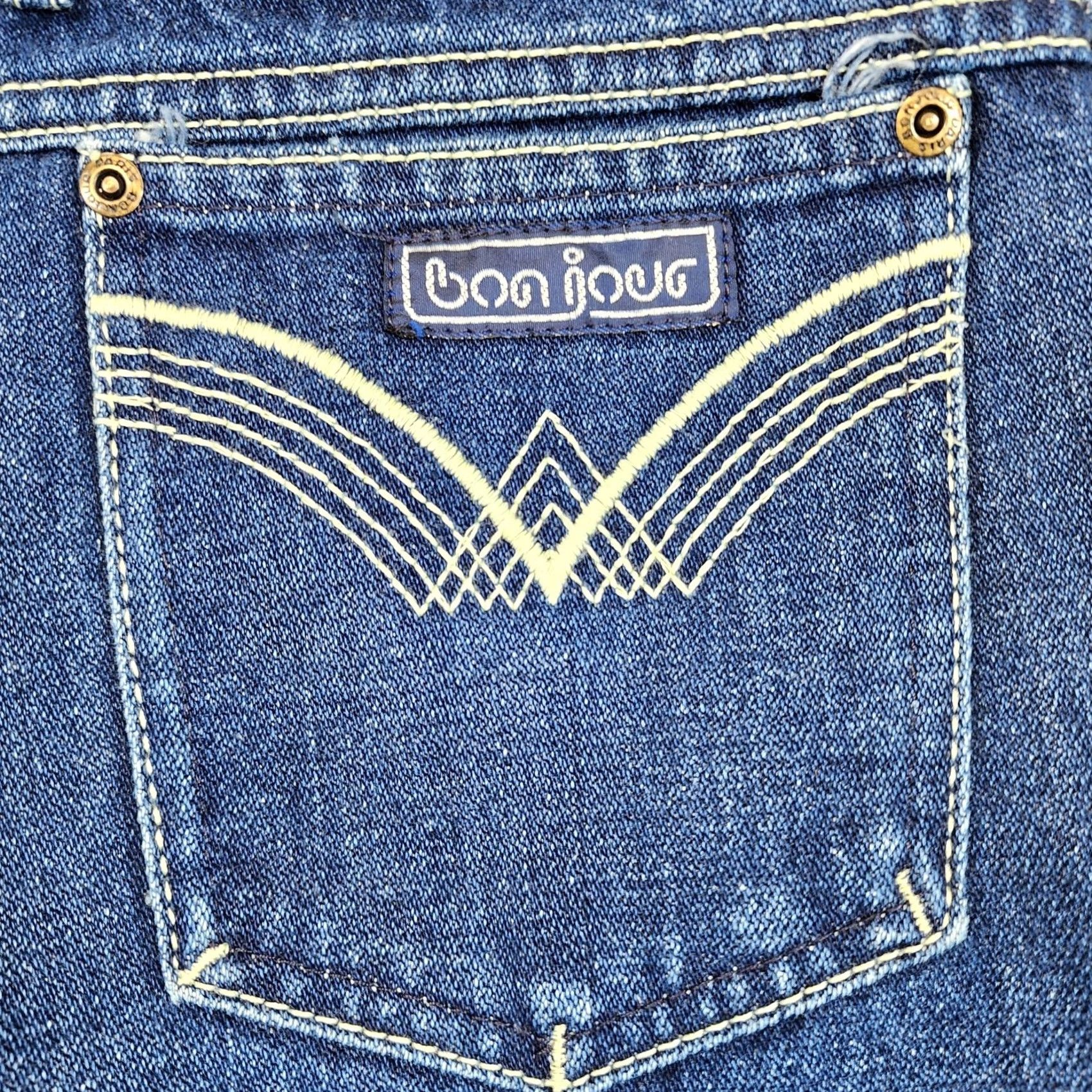Vintage VINTAGE Bonjour Jeans Womens 15 Blue High Rise Straight Leg 29x34 80s Flaw Size 36" / US 14 / IT 50 - 4 Thumbnail
