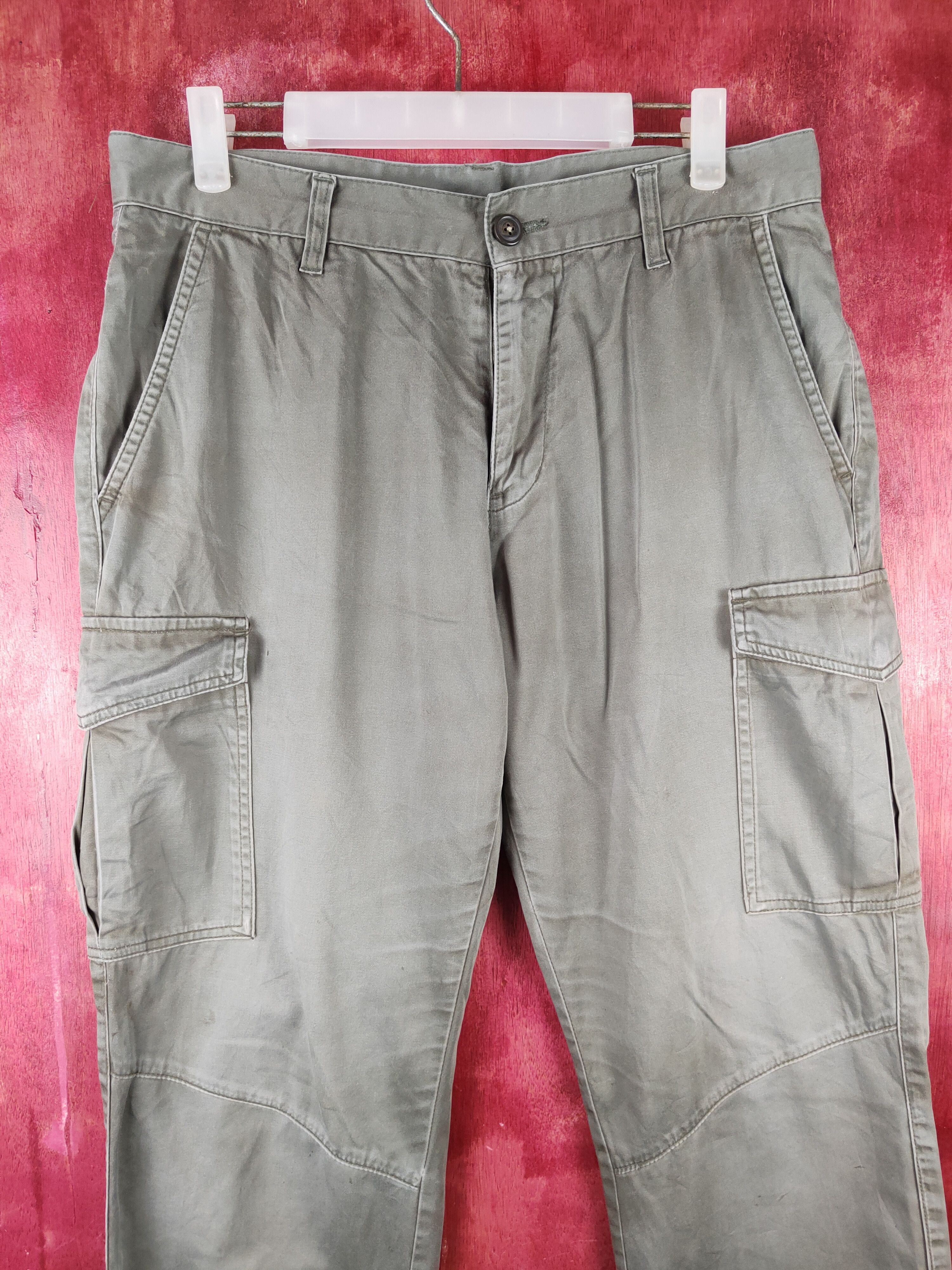 Japanese Brand Japanese Olive Multipocket Faded Cargo Pants N#S001 Size US 32 / EU 48 - 2 Thumbnail