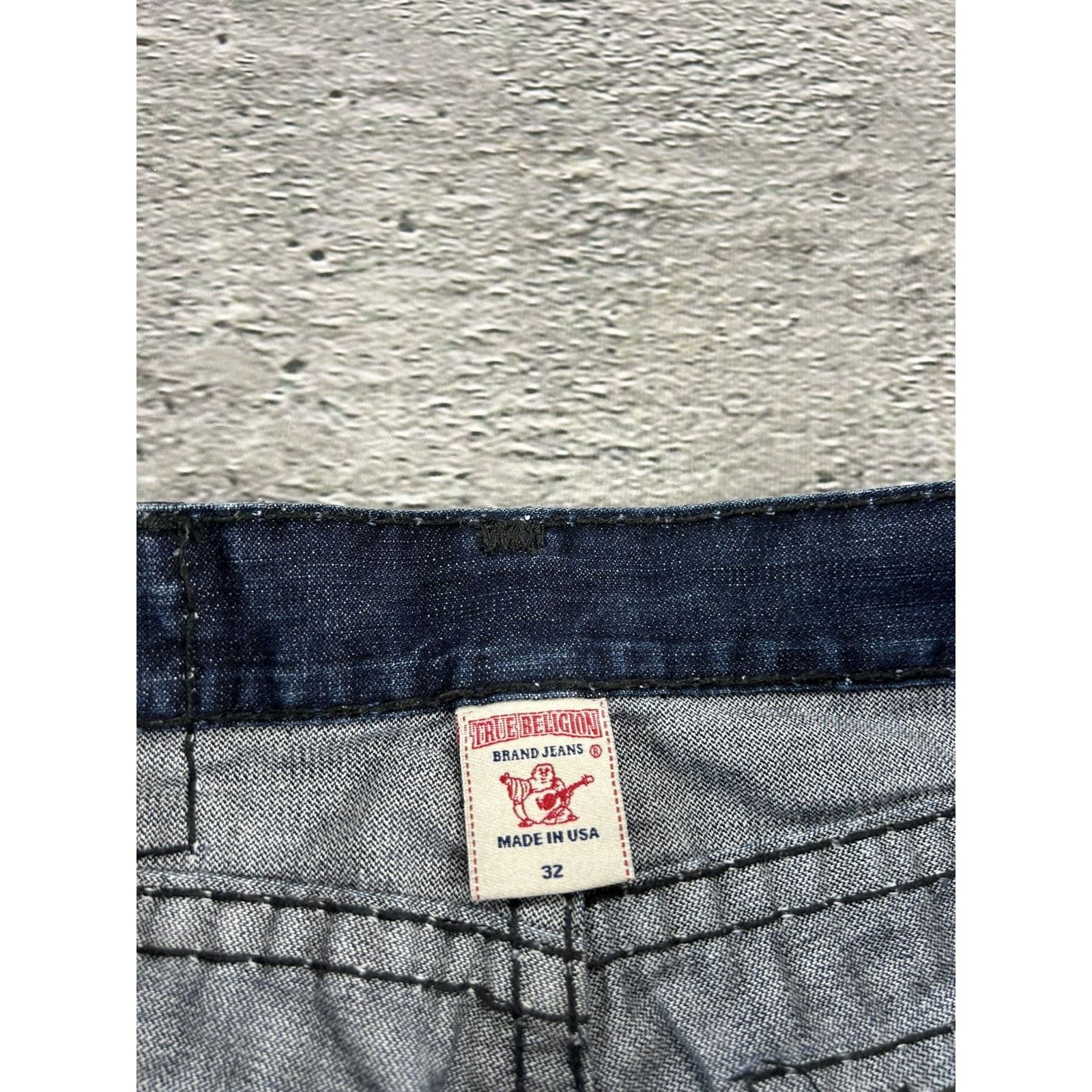 True Religion × Vintage True Religion navy jeans black thick stitching Jack Big QT Size US 32 / EU 48 - 12 Thumbnail
