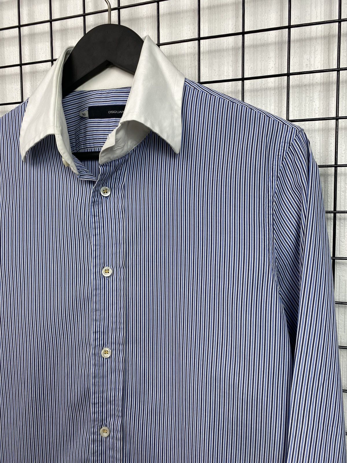Dsquared2 Dsquared2 men striped shirt logo 50 size Blue white Size US M / EU 48-50 / 2 - 5 Thumbnail
