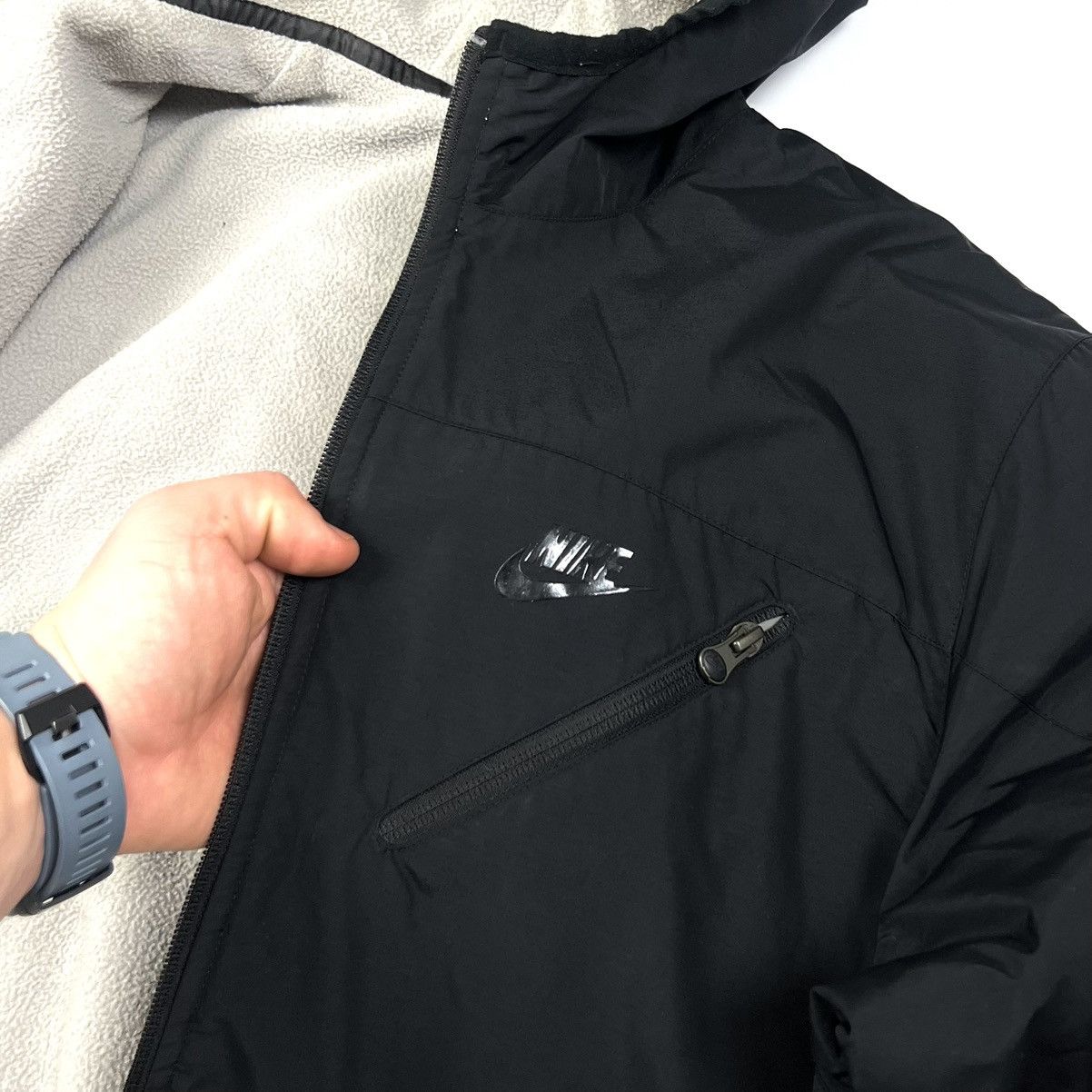 Japanese Brand × Nike × Vintage Vintage Nike Logo Black Casual Y2K Fleece Jacket Size M/L Size US M / EU 48-50 / 2 - 7 Thumbnail