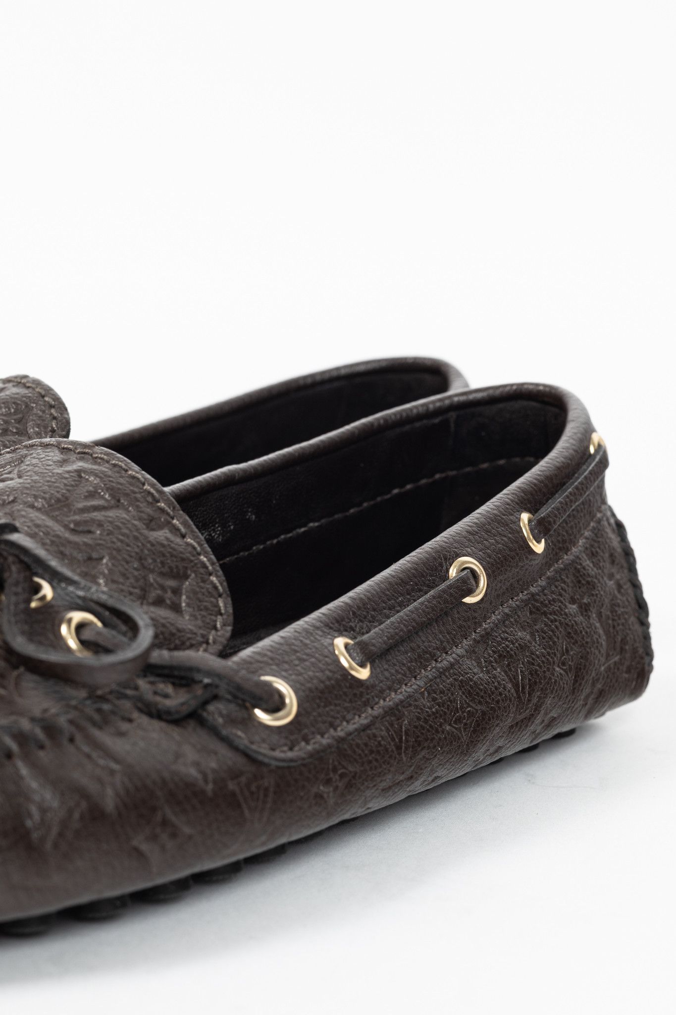 Louis Vuitton Louis Vuitton Gloria Monogram-Embossed Leather Flat Loafers Size US 6.5 / IT 36.5 - 10 Thumbnail