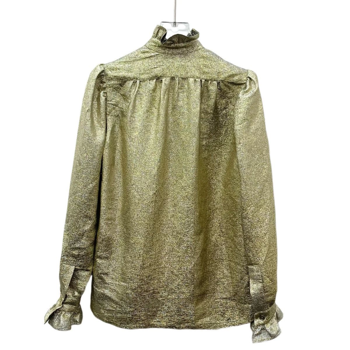 Stella McCartney Stella McCartney Golden Shimmer Trim Long Sleeve Shirt K26WX Size XXS / US 00 / IT 34 - 2 Thumbnail
