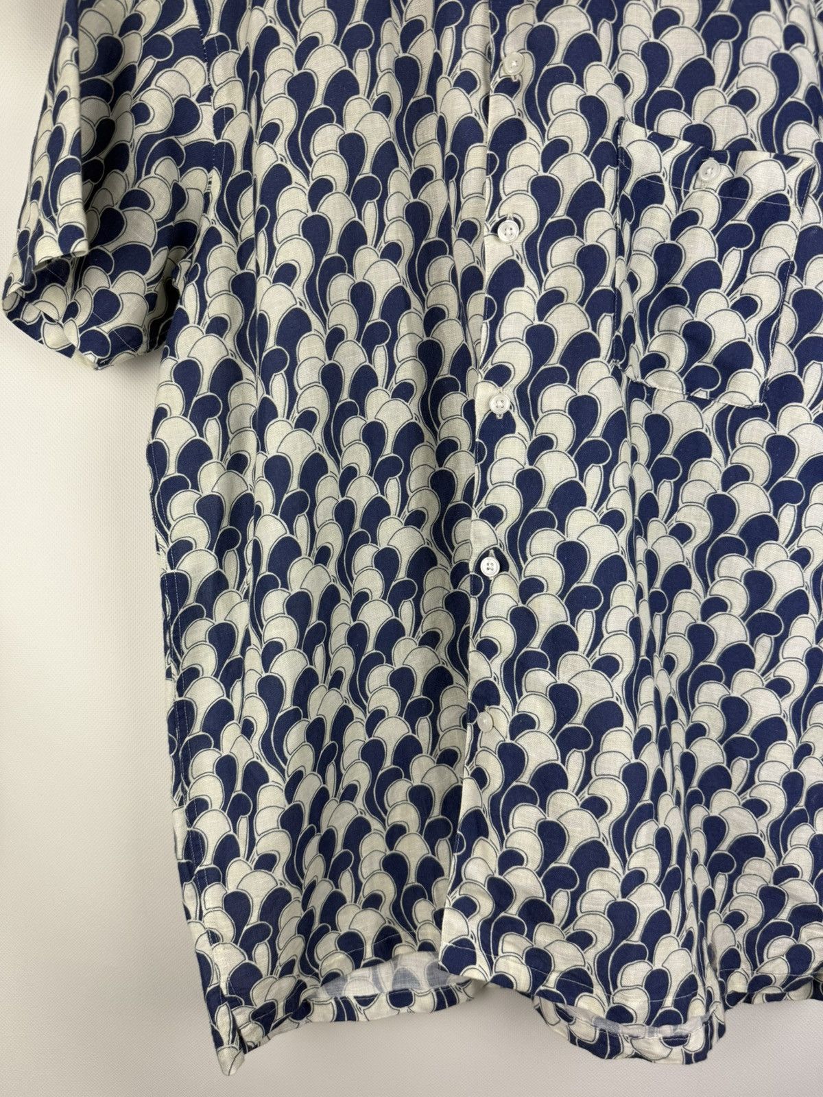 Far Afield Afield Men’s Short Sleeve Linen Patterned Button Up Shirt Size US M / EU 48-50 / 2 - 7 Thumbnail