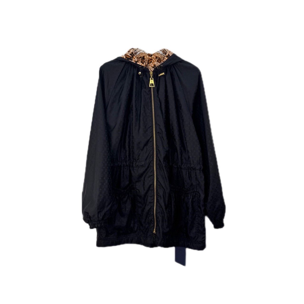 Louis Vuitton Louis Vuitton Black hooded jacket with full logo sleeves, l Size US S / EU 44-46 / 1 - 1 Thumbnail