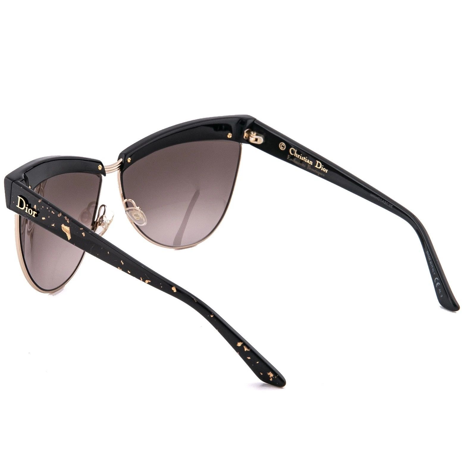 Christian Dior Monsieur CHRISTIAN DIOR METEORE Black 24K Gold Leaf Sunglasses Size ONE SIZE - 2 Thumbnail