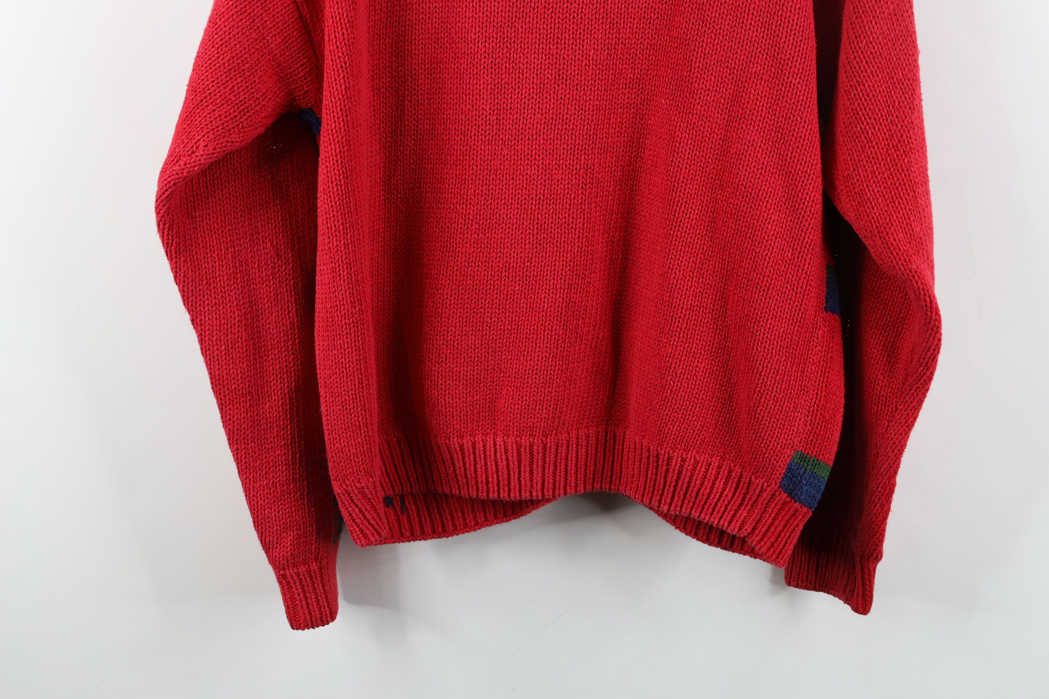 Vintage Vintage 90s Streetwear Embroidered Knit Cardigan Sweater Size L / US 10 / IT 46 - 14 Thumbnail