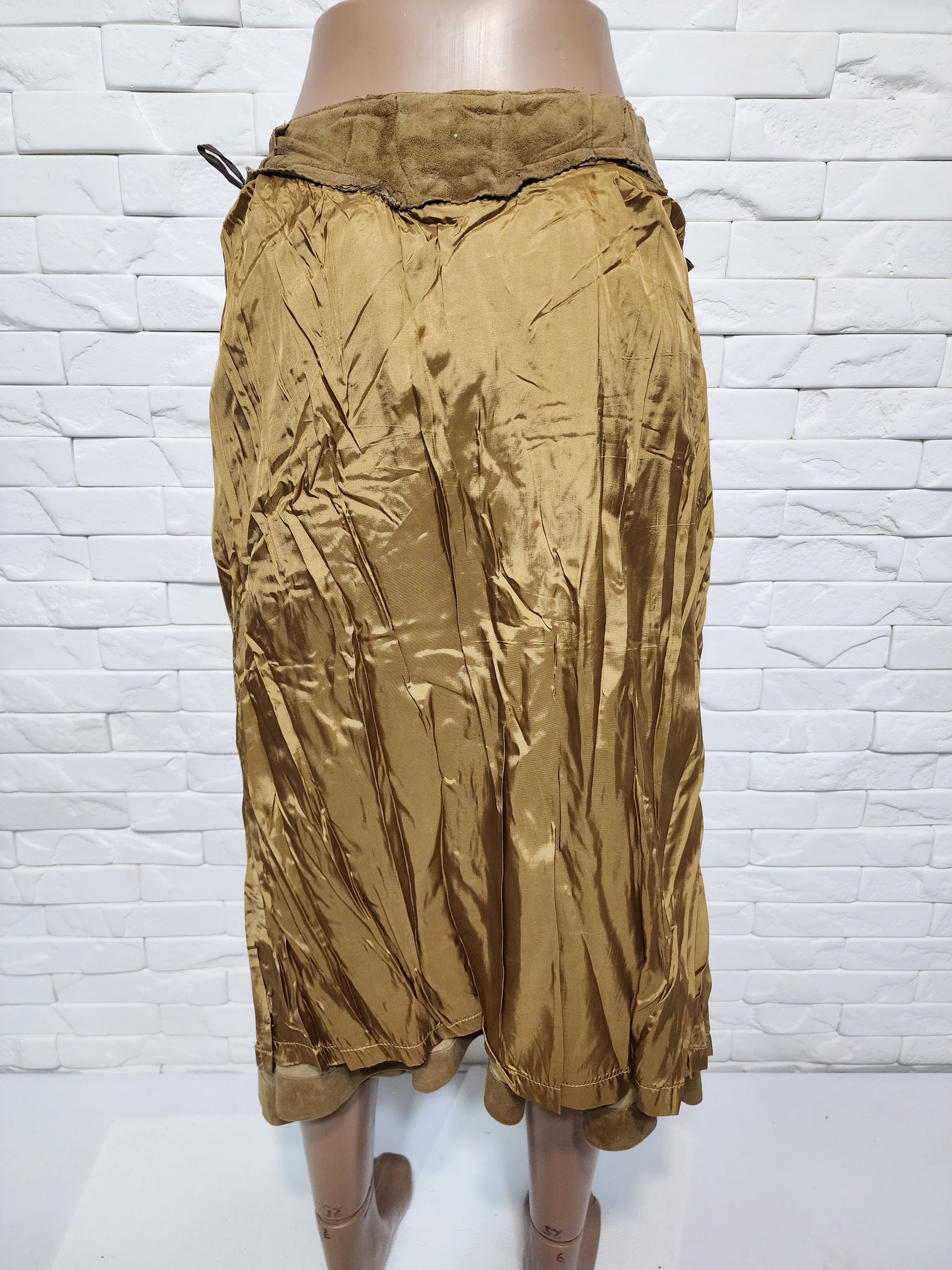 Genuine Leather Brown Suede Leather Skirt Size 30" / US 8 / IT 44 - 8 Thumbnail