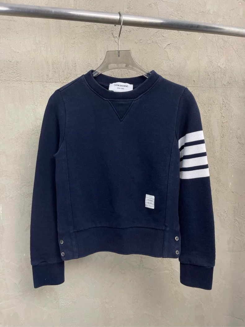Thom Browne Thom browne Size 38 Dark blue four-striped round-neck sweat Size US XS / EU 42 / 0 - 1 Thumbnail