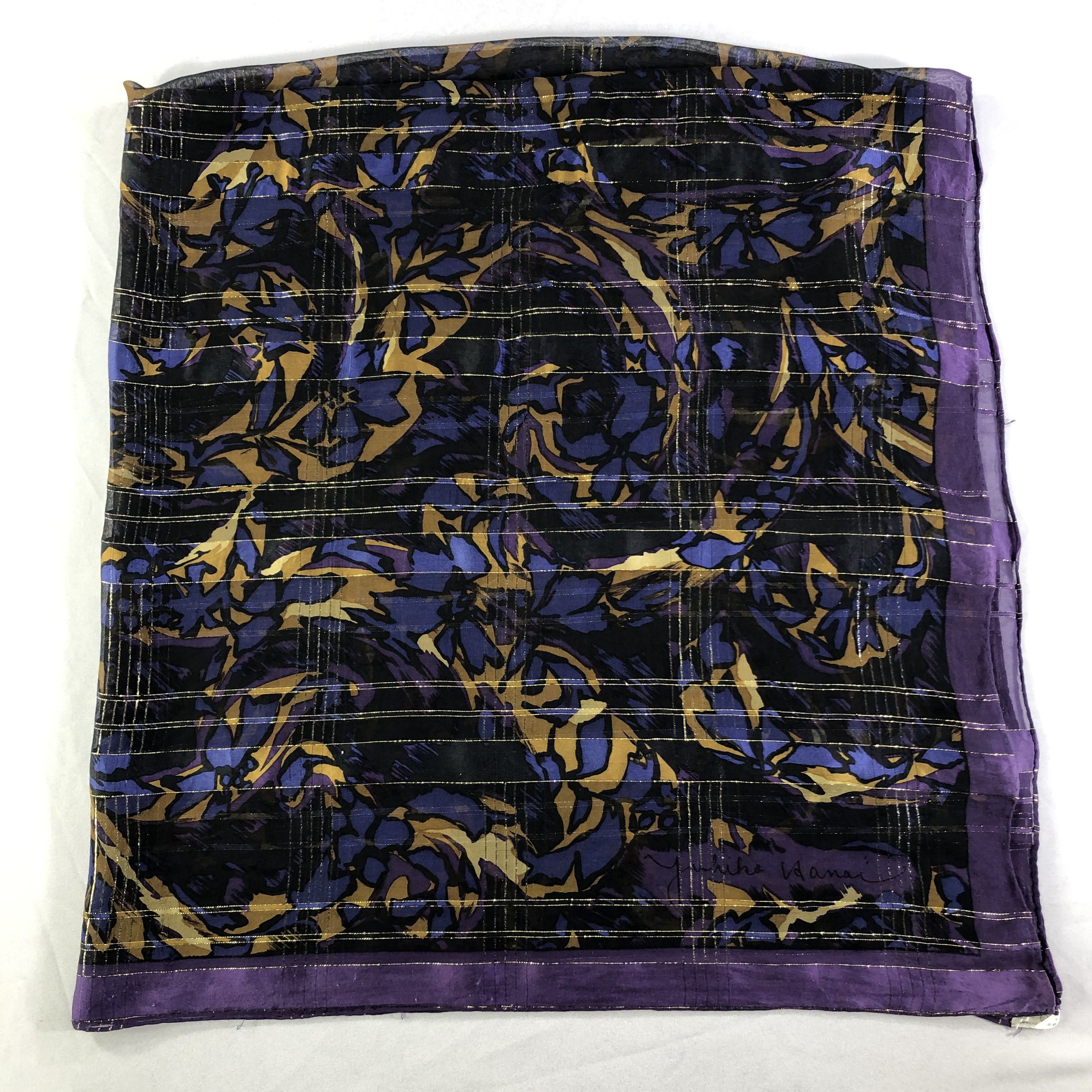 Vintage Vintage Yukiko Hanai Silk Scarf Size ONE SIZE - 2 Thumbnail