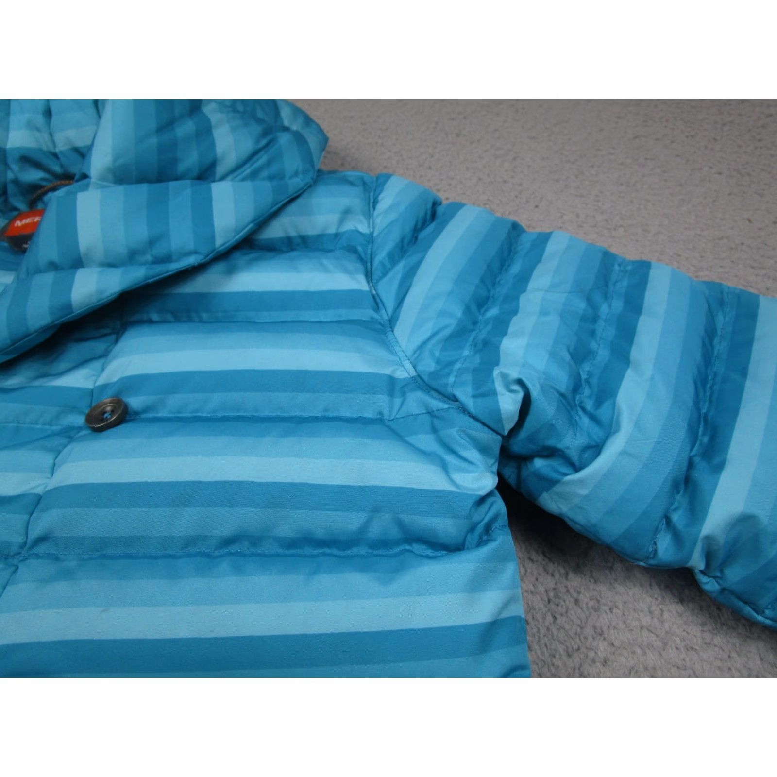 Merrell Merrell Down Jacket Womens Small Blue Striped Full Zip Snap Button Pockets Size S / US 4 / IT 40 - 2 Thumbnail