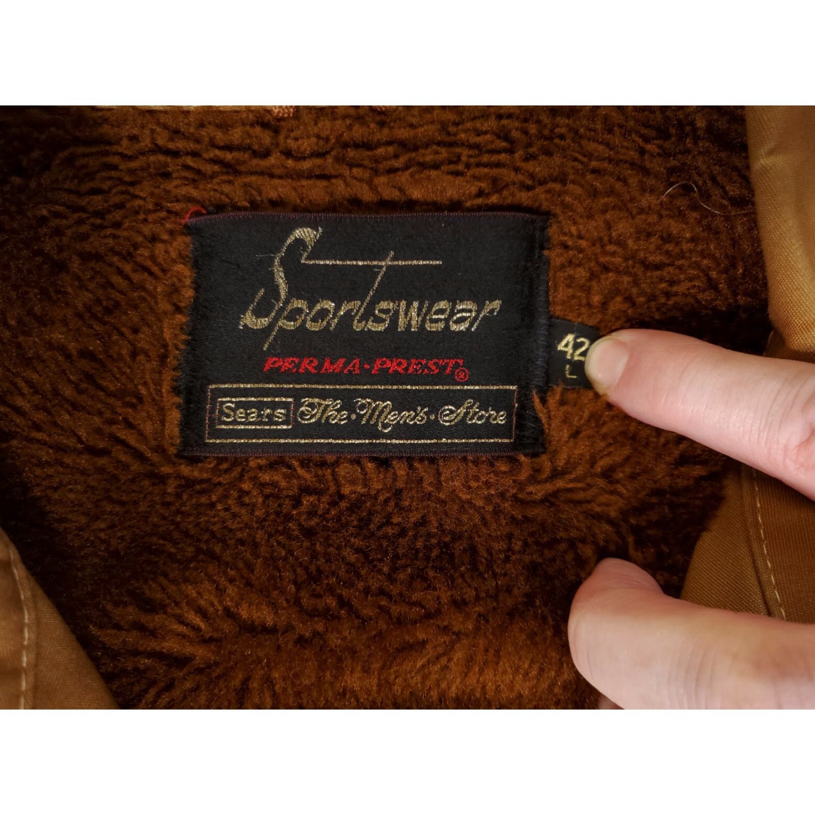 Sears VTG 70s Sears Sportsmaster Perma-Prest Jacket Mens L Beige Workwear Stains Bomber Jacket Size US L / EU 52-54 / 3 - 5 Thumbnail