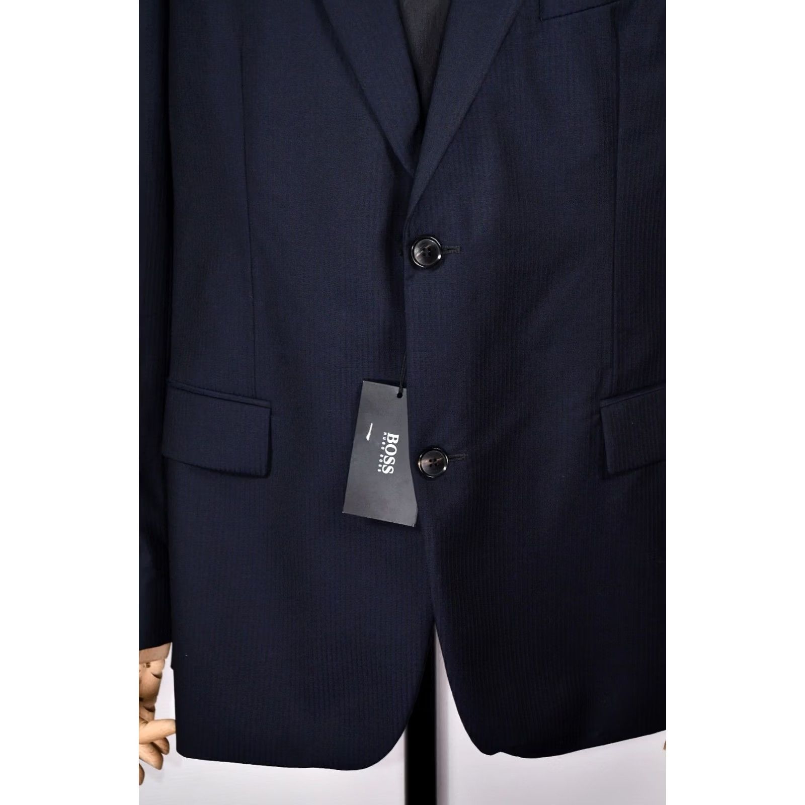 Hugo Boss HUGO BOSS Pasolini Movie US Wool Blazer Jacket Men 44 Blue Striped Blazer Mens Size 44 Vintage: No Size 44R - 5 Thumbnail
