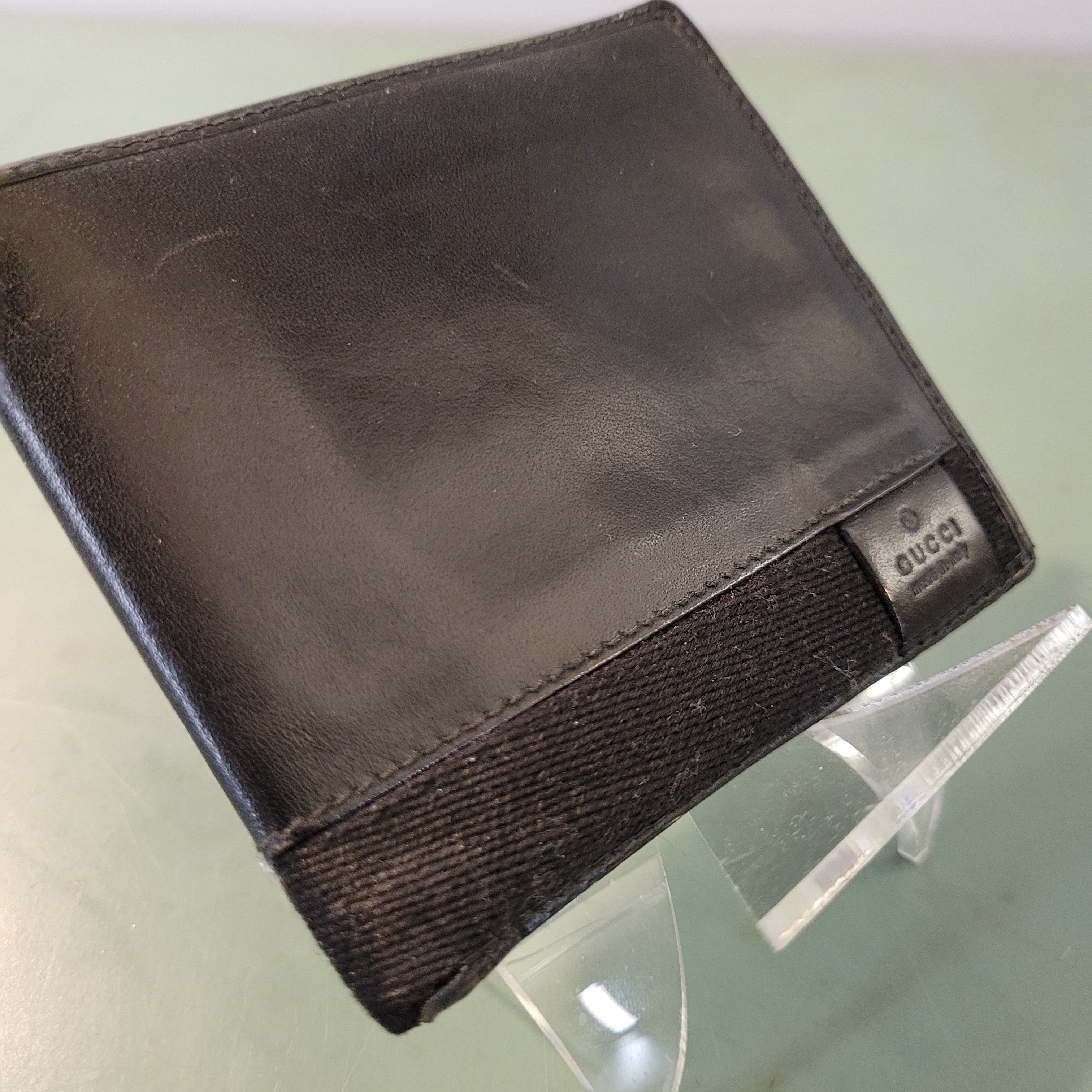 Gucci Gucci Bifold Black Leather and Canvas Wallet Size ONE SIZE - 6 Thumbnail