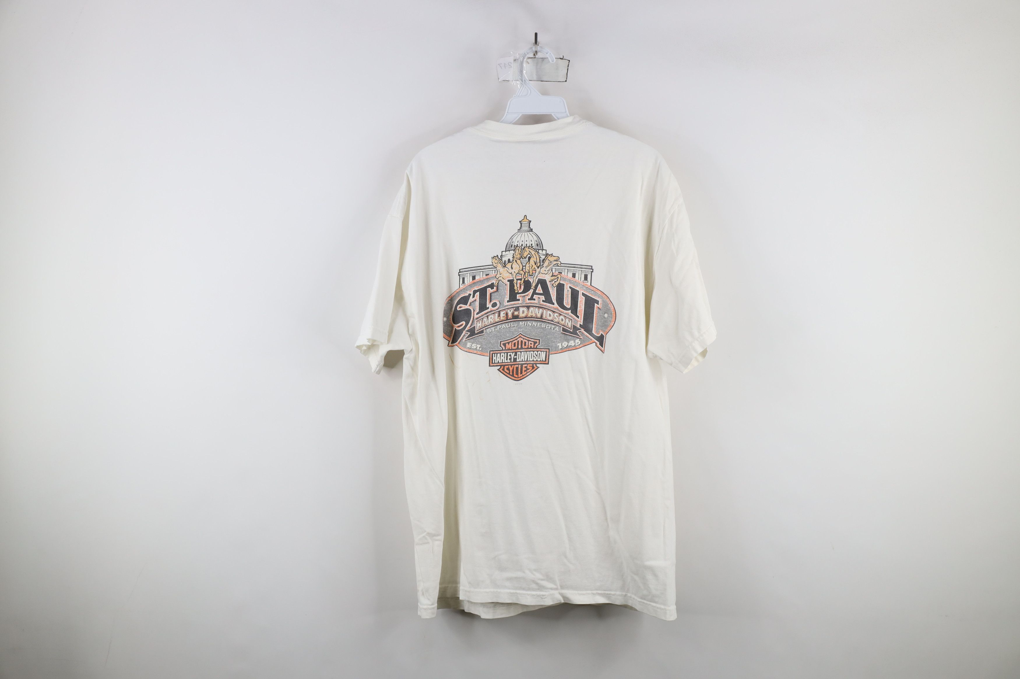 Harley Davidson × Vintage Vintage Y2K 2002 Harley Davidson Spell Out T-Shirt White Size US L / EU 52-54 / 3 - 11 Thumbnail