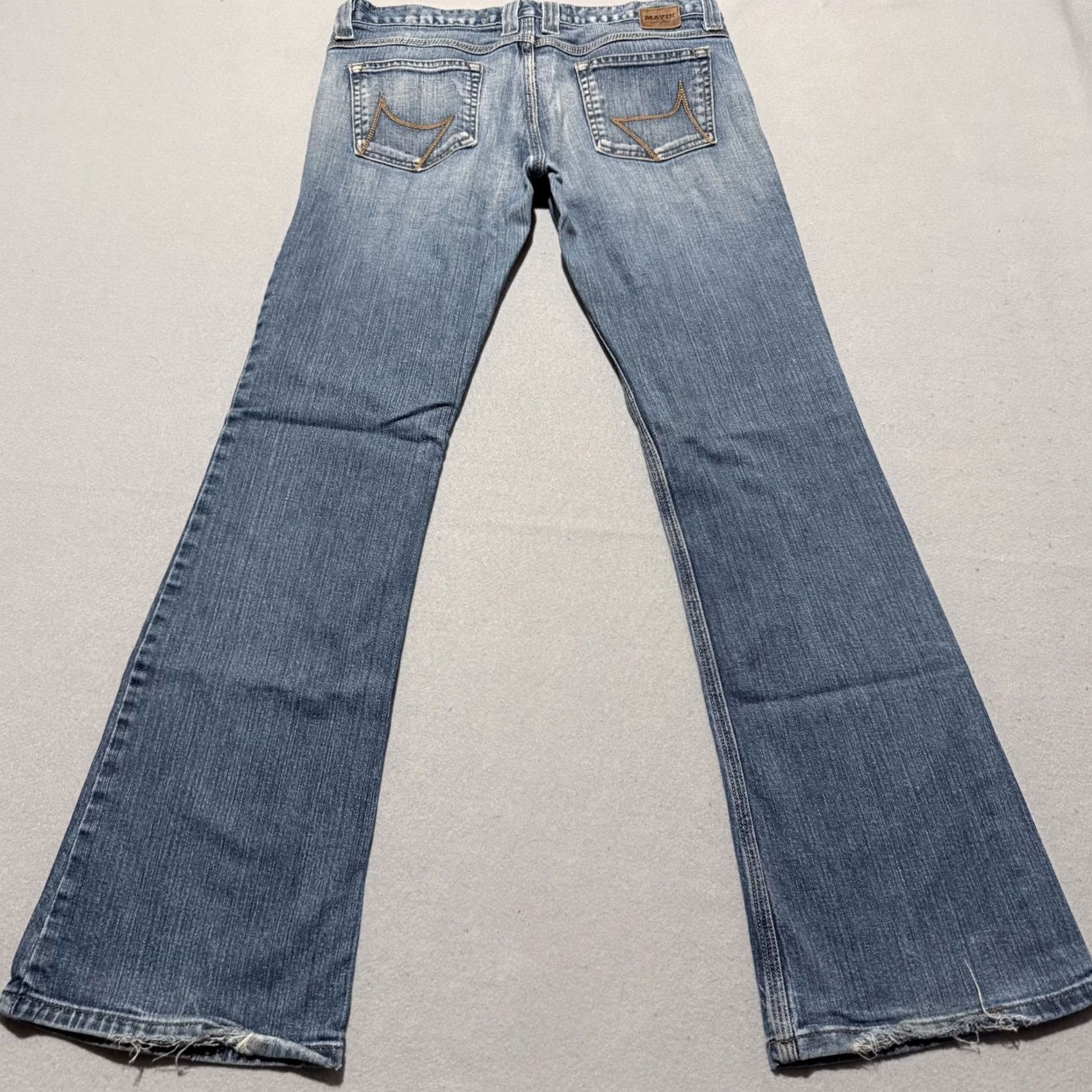 Denime Matix Jeans Women Blue Denim Low Rise Wide Leg Zip Fly - 9 Size 24" / US 00 / IT 34 - 2 Thumbnail