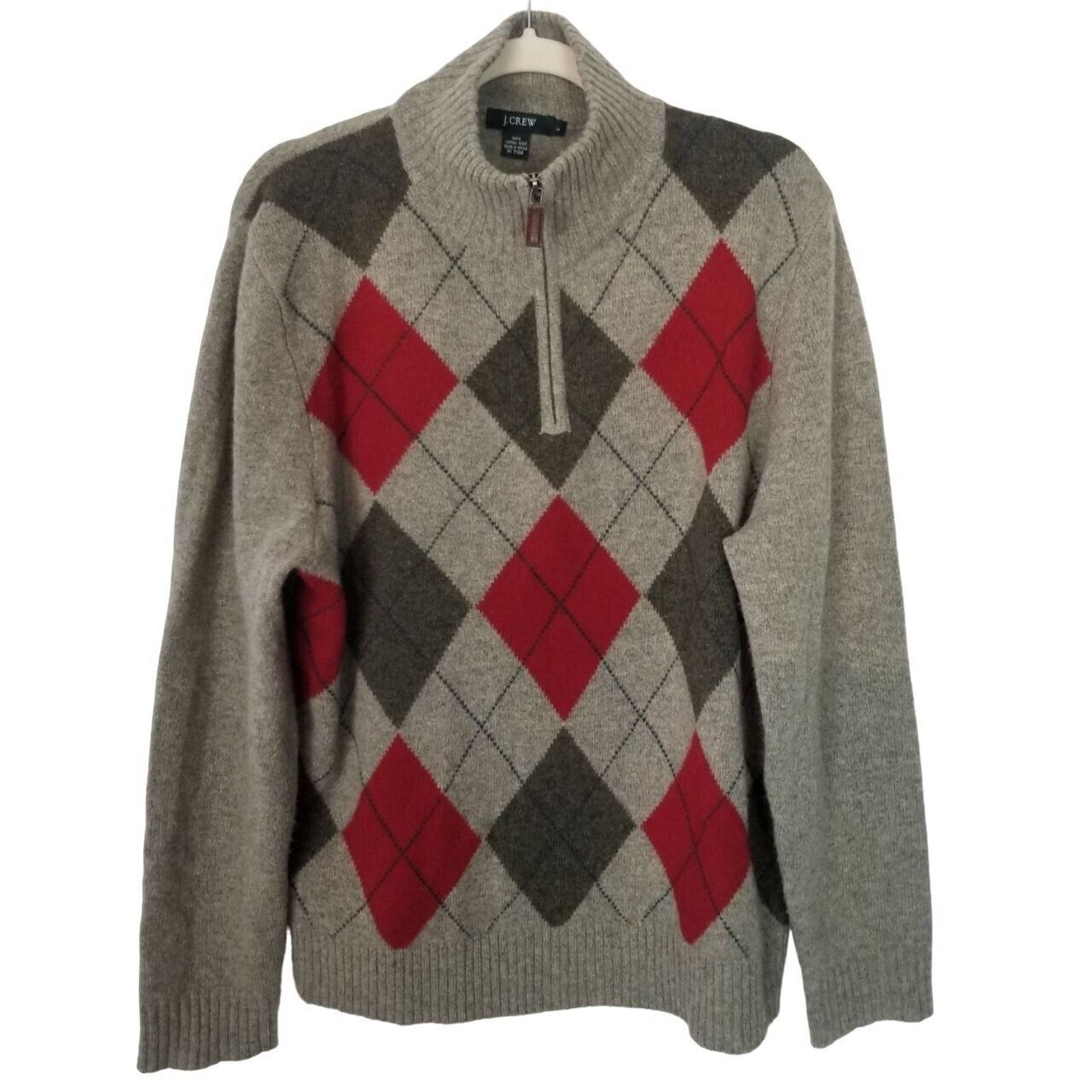 J.Crew J. Crew Lambswool Argyle Grandpa Sweater Dad Teachercore Size US L / EU 52-54 / 3 - 1 Thumbnail