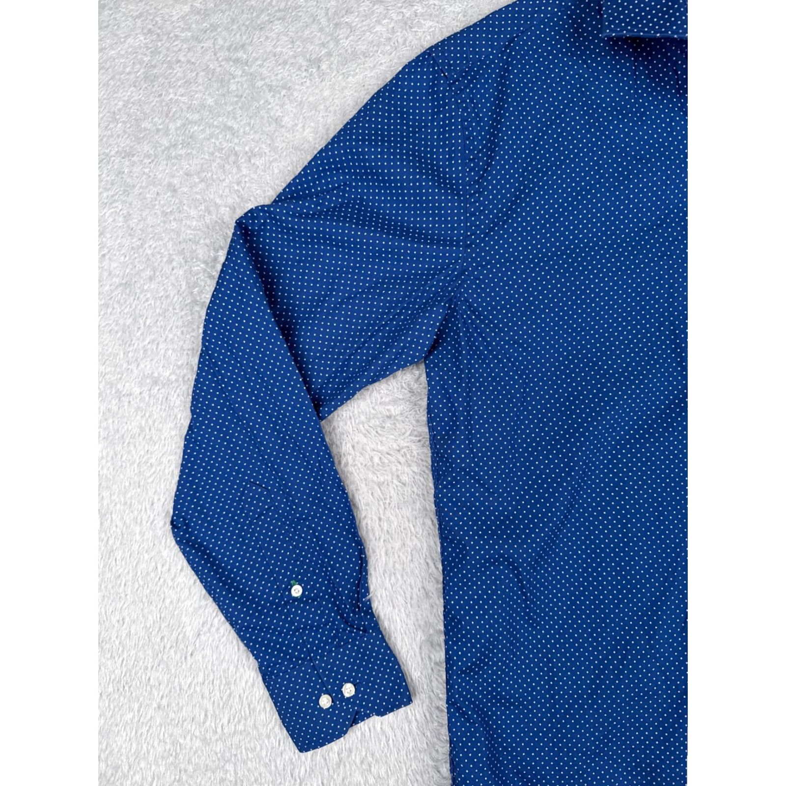 Tommy Hilfiger Tommy Hilfiger Shirt Men 16 Blue Polkadot Button Up Long Sleeve Pocket 34-35 Size US L / EU 52-54 / 3 - 6 Thumbnail