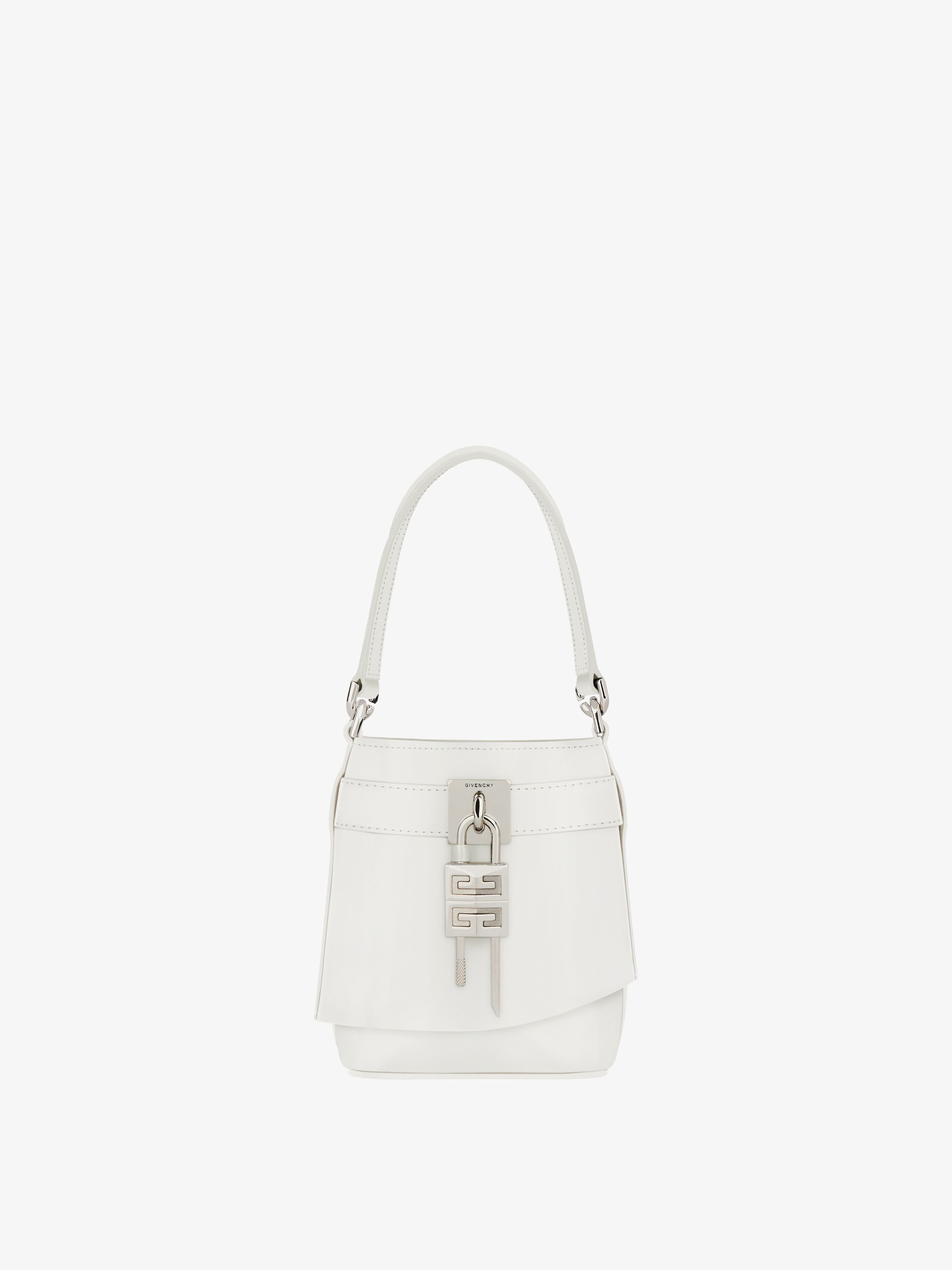 Givenchy o1srvl11e0925 Size: OS / Micro Shark Lock Bucket Bag Bianca Size ONE SIZE - 1 Thumbnail