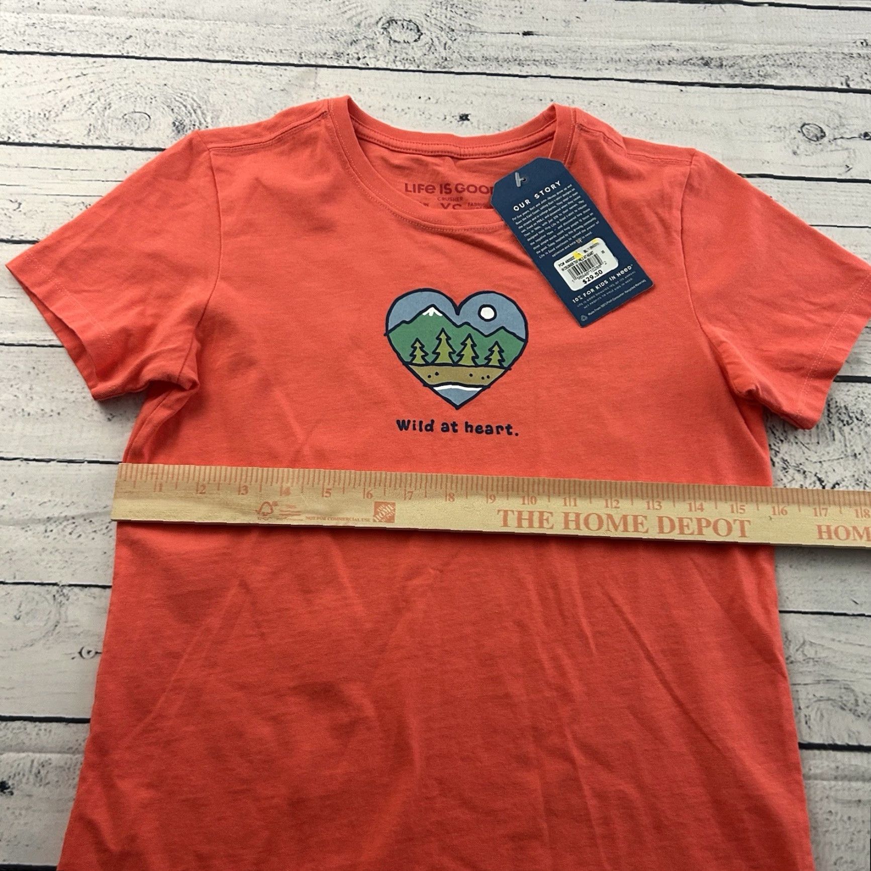 Life is Good NEW Life Is Good Wild At Heart Crusher Tee Short Sleeve T Shirt Women's XS Peach Size XS / US 0-2 / IT 36-38 - 5 Thumbnail