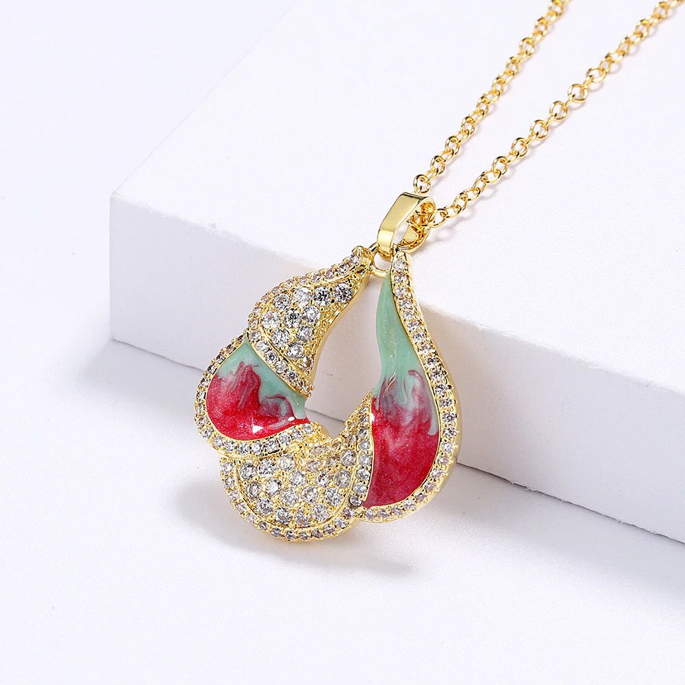 Jewelry Unique Shiny Handmade Enamel Necklace Size ONE SIZE - 2 Thumbnail
