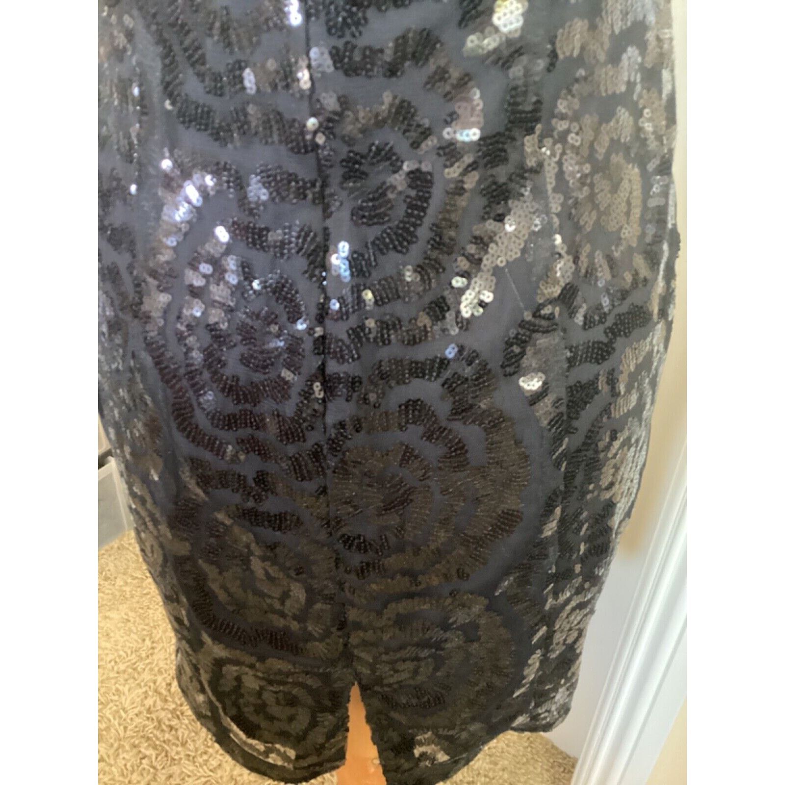 Calvin Klein 💋 CALVIN KLEIN BLACK SEQUINED HALTER COCKTAIL DRESS - SZ 4 Size S / US 4 / IT 40 - 6 Thumbnail