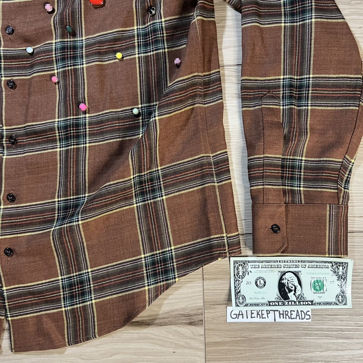 Dsquared2 Dsquared2 Brown Flannel Jacket Embellished Jewels Size US M / EU 48-50 / 2 - 3 Thumbnail