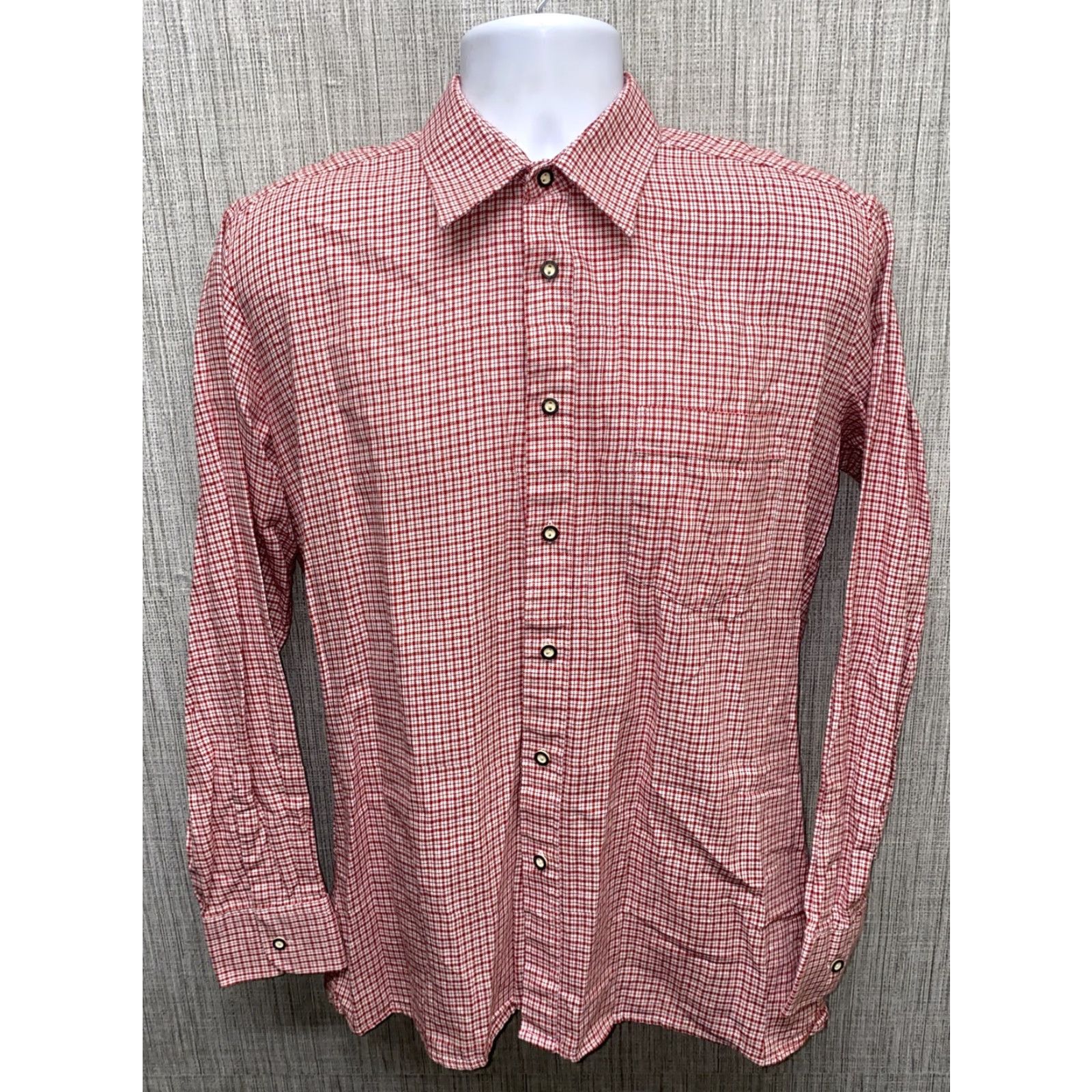 Vintage Hammerschmid Shirt Mens Red/White Checkered Long Sleeve Button Front Sz 40/M Size US L / EU 52-54 / 3 - 2 Thumbnail