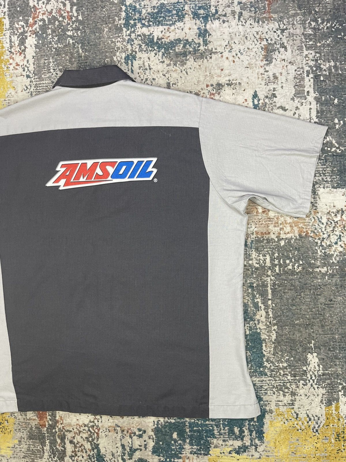 NASCAR Vtg Redkap AmsOil 2 Tone Ripstop Work Shirt Size US XL / EU 56 / 4 - 3 Thumbnail