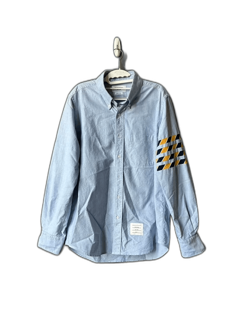 Thom Browne Thom Browne Blue Sleeve Striped Shirt Size US L / EU 52-54 / 3 - 1 Thumbnail