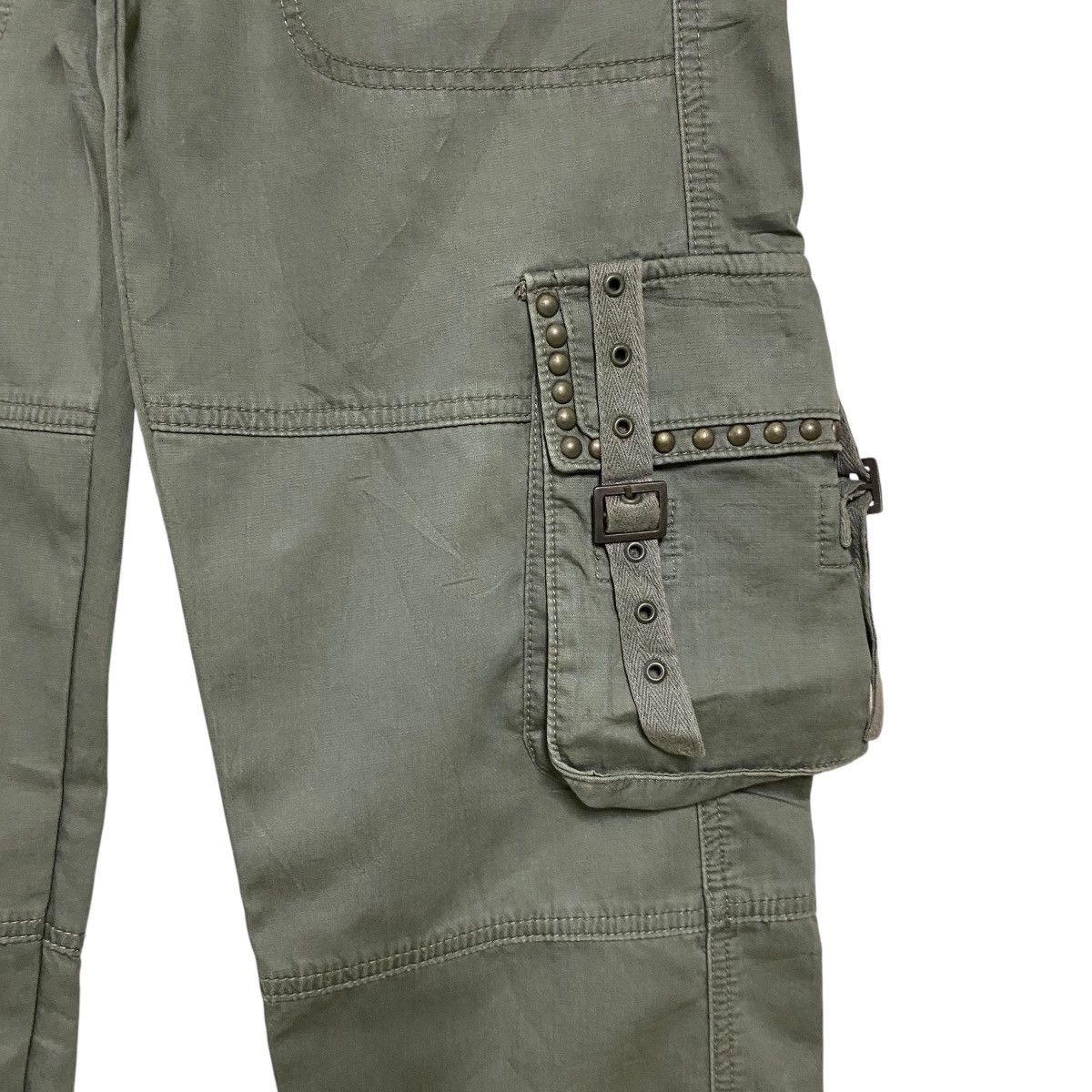 COOK JEANS Studded Military Cargo Pants Low Rise