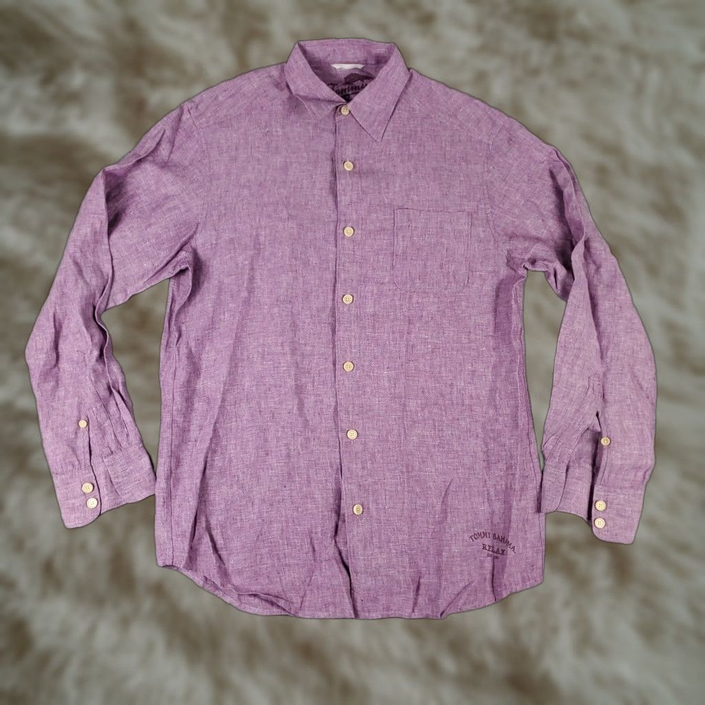 Tommy Bahama Tommy Bahama Shirt Mens Small Purple Linen Button-Up Long Sleeve Casual Size US S / EU 44-46 / 1 - 1 Thumbnail