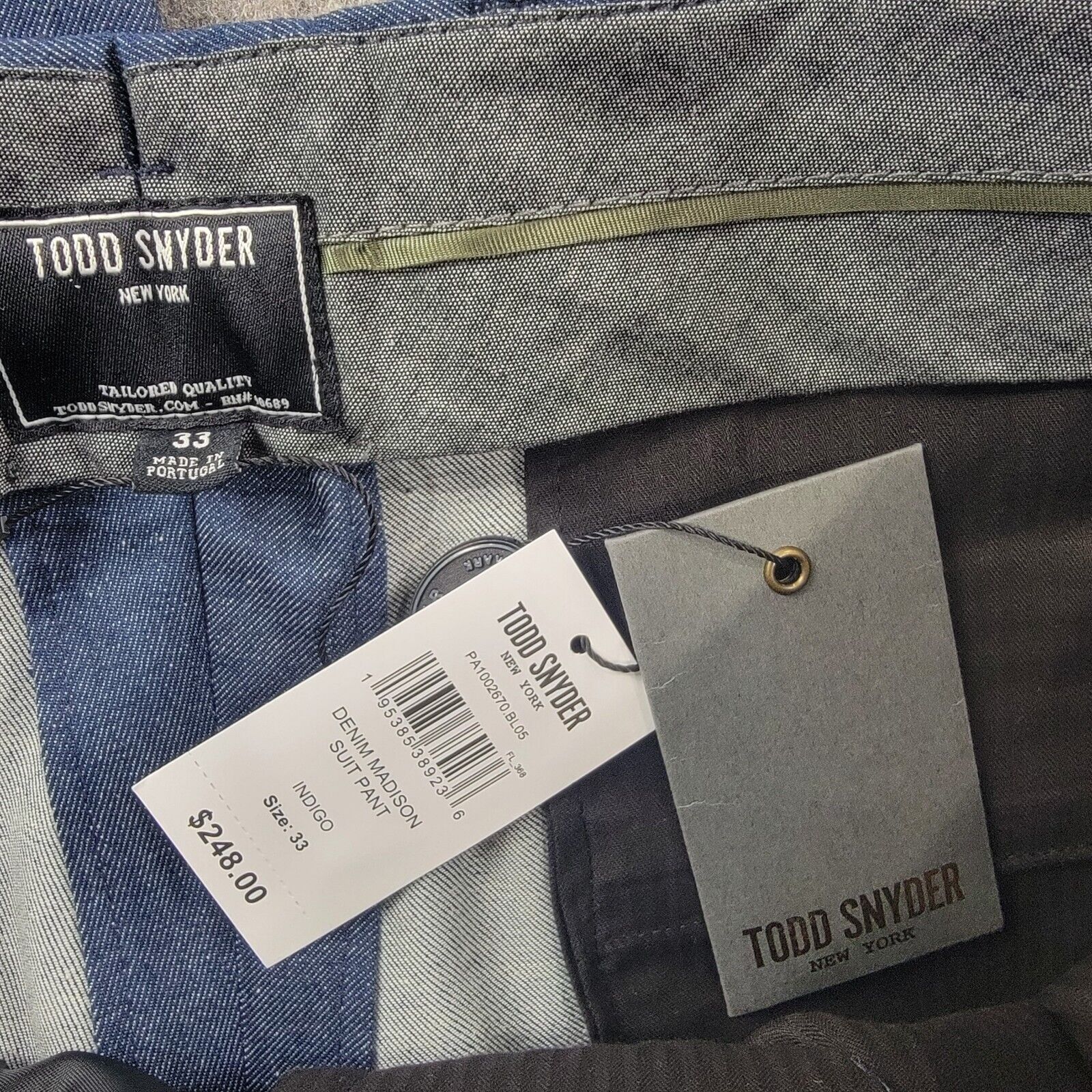 Todd Snyder Todd Snyder Cotton Silk Denim Madison Suit Pants Size US 33 - 9 Thumbnail