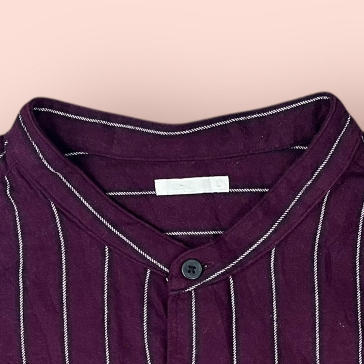 GU × Japanese Brand × Jun Takahashi VINTAGE GU PURPLE STRIPED SOFT FLANNEL STAND COLLAR Size US L / EU 52-54 / 3 - 21 Thumbnail
