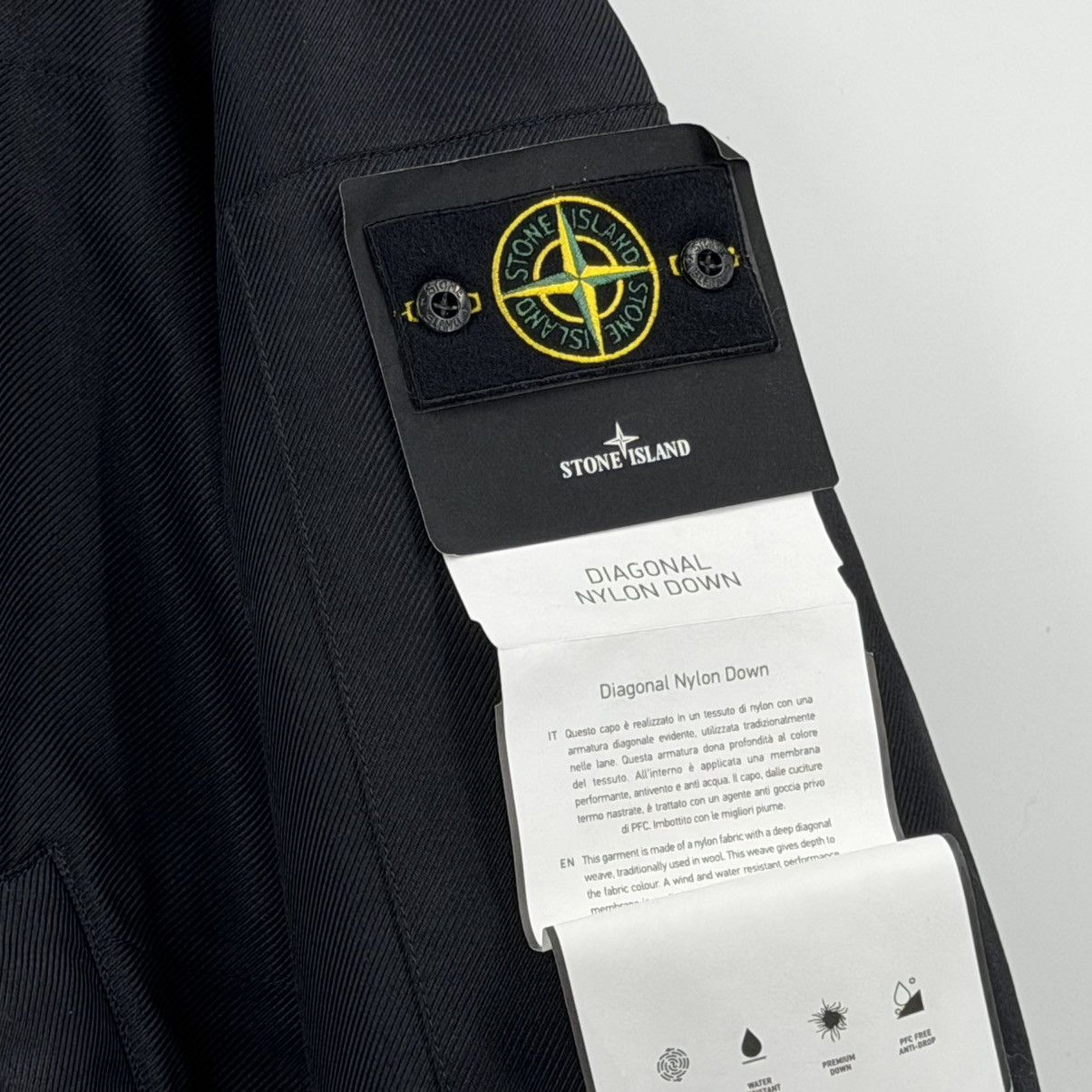 Stone Island Stone Island Diagonal Nylon Down Bomber Jacket in Black L Size US L / EU 52-54 / 3 - 3 Thumbnail