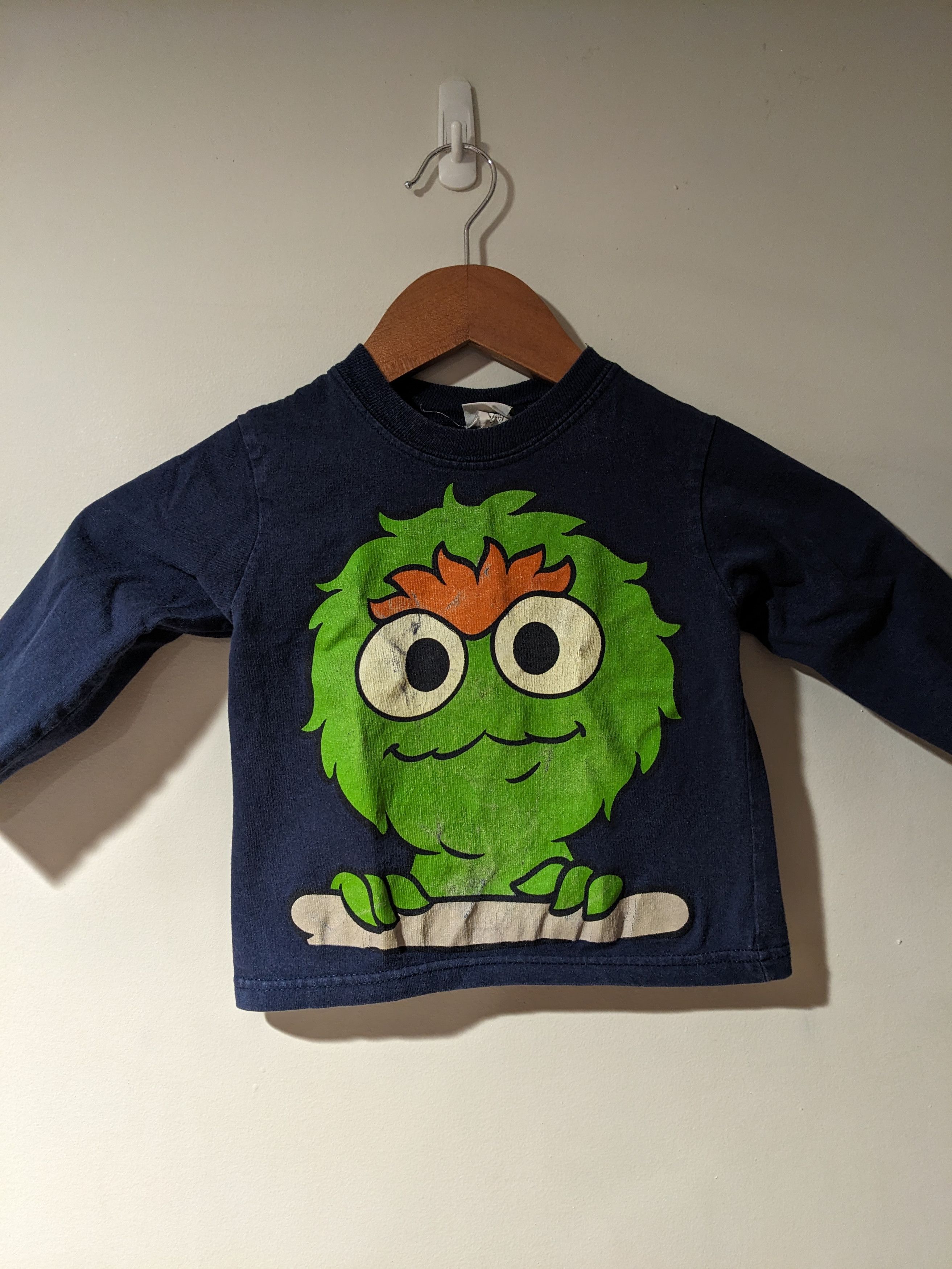 Cartoon Network × Vintage Vintage 2002 Oscar Grouch Sesame Street 18 Month Long-Sleeve Size US M / EU 48-50 / 2 - 1 Thumbnail