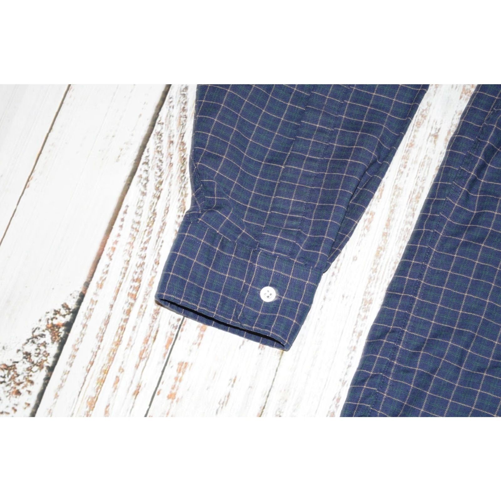 Vintage Vintage LL Bean Men's Plaid Shirt Navy Blue 90s Button-Front Casual L Size US L / EU 52-54 / 3 - 3 Thumbnail