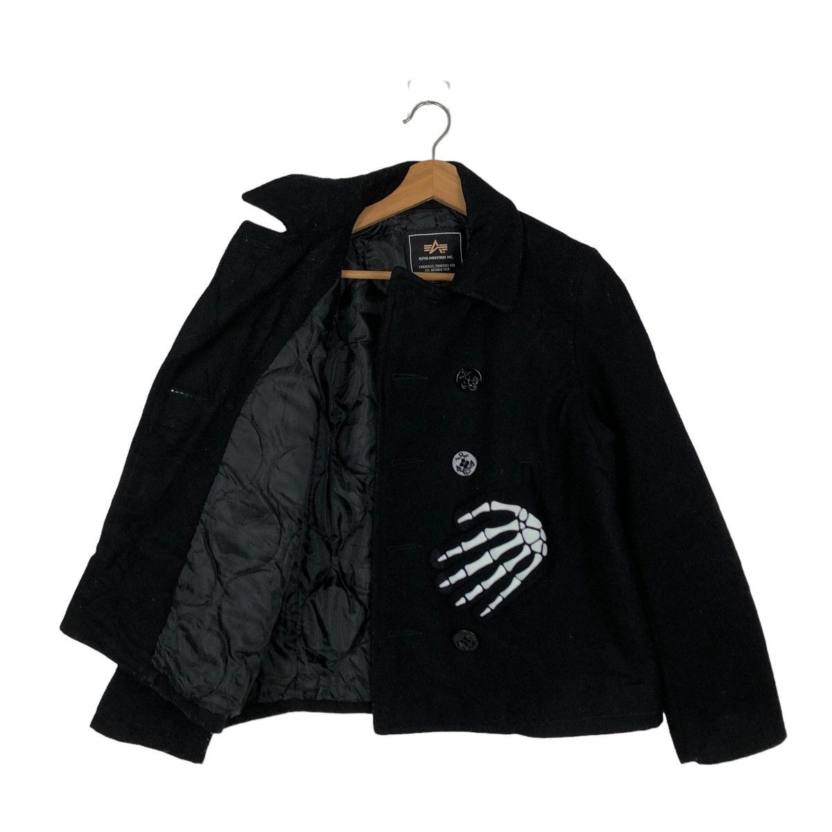 Alpha Industries 🔥VINTAGE CROPPED WOOL DOUBLE BREAST JACKET ALPHA INDUSTRIES Size US M / EU 48-50 / 2 - 8 Thumbnail