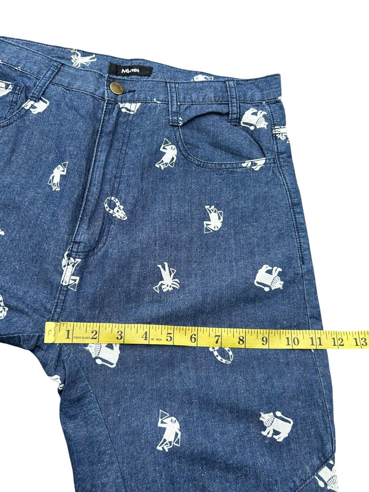 Ne-Net Nenet Issey Miyake Japanese Indigo Dye Full Print Pants Size US 31 - 13 Thumbnail