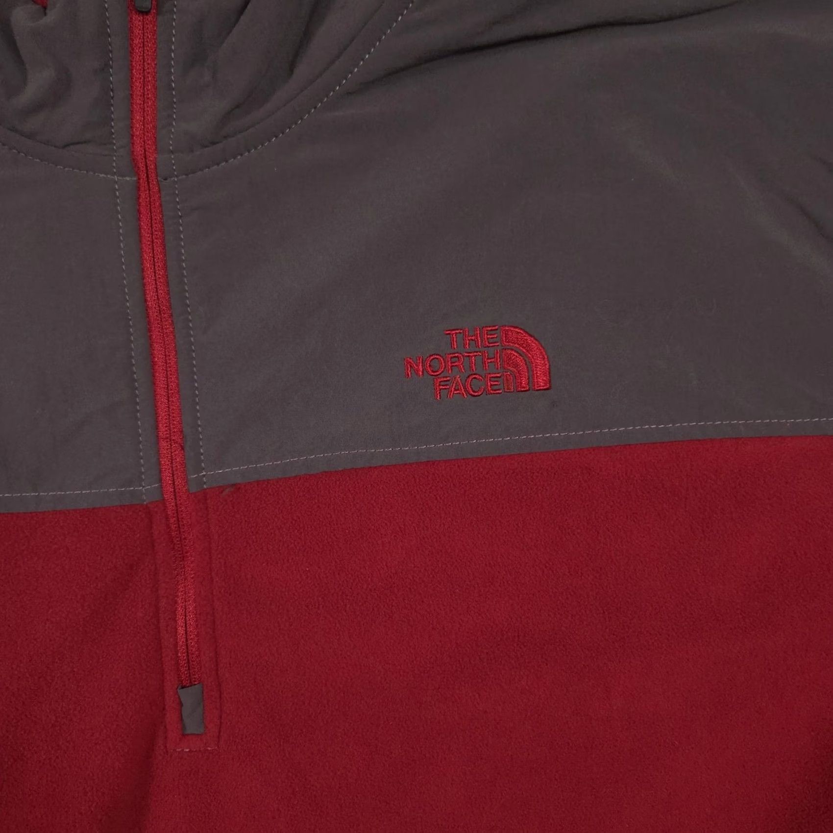 The North Face The North Face Pullover Mens XL Red Gray 1/4 Zip Fleece Hiking Top Outdoor Size US XL / EU 56 / 4 - 4 Thumbnail