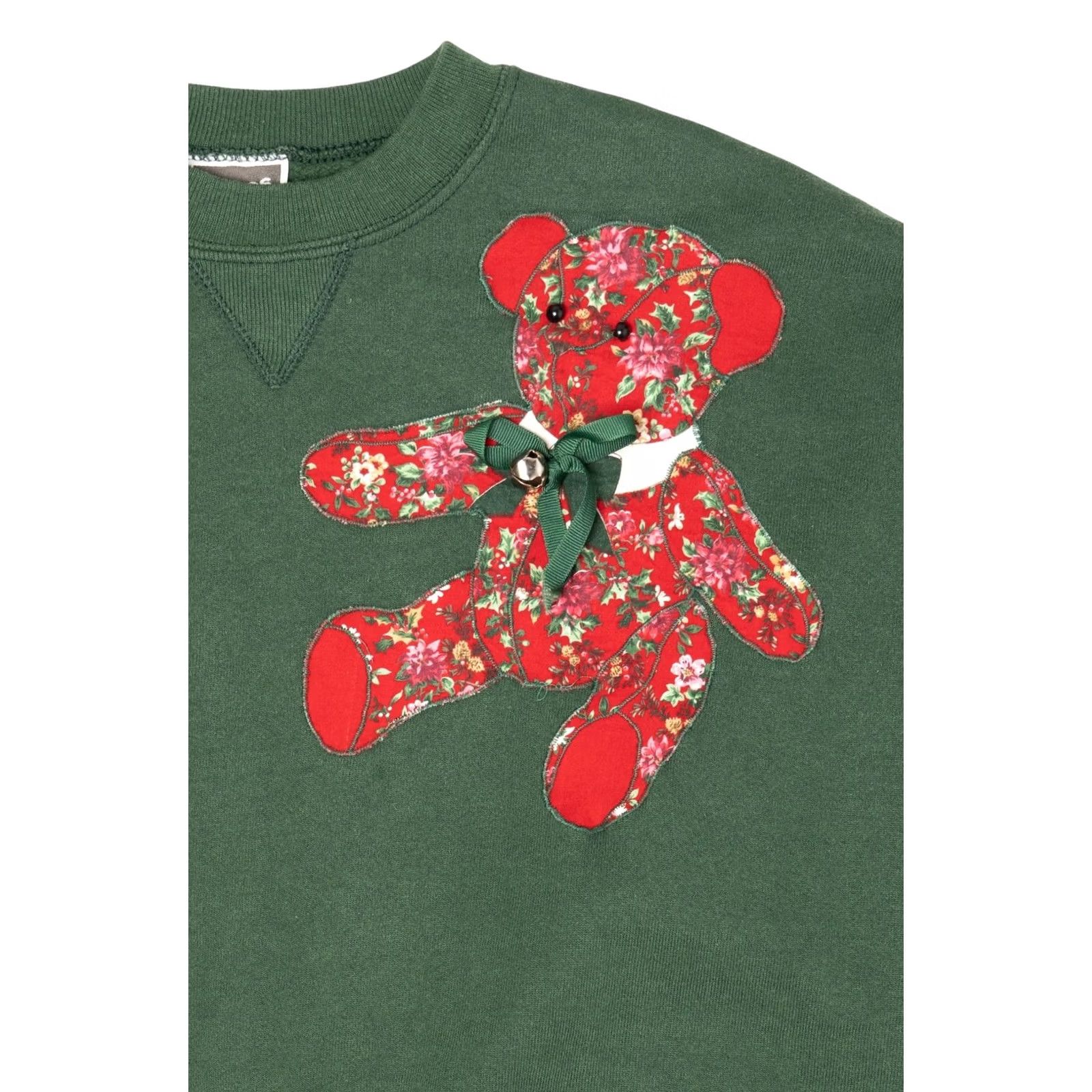 Hanes Green Hanes Green Teddy Bear With Bow Sweatshirt X-Large USA Cotton / Polyester 2010s Vintage Mens Size US XL / EU 56 / 4 - 2 Thumbnail