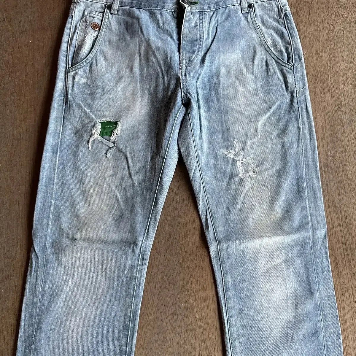 Seditionaries W34 L31🔥DISTRESSED DENIM YOUNGDIVISION JAPAN CINCHBACK PANT Size US 34 / EU 50 - 4 Thumbnail