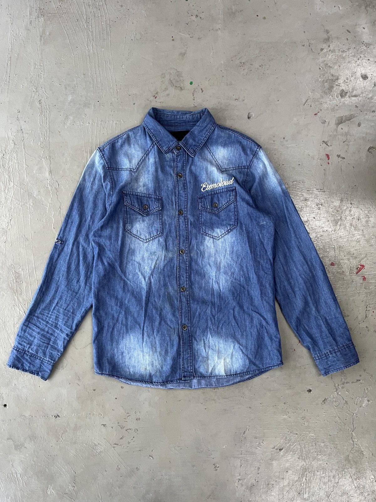 14th Addiction In The Attic Dirty Denim Chambray Shirt Size US L / EU 52-54 / 3 - 3 Thumbnail