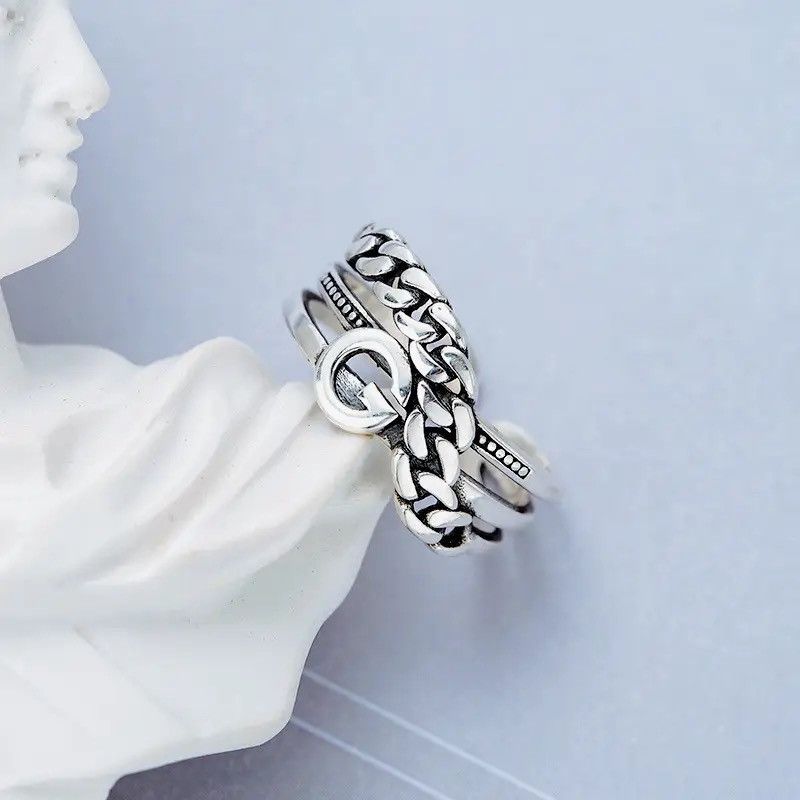 Vintage 925 Sterling Silver Rings Letter Size ONE SIZE - 1 Thumbnail